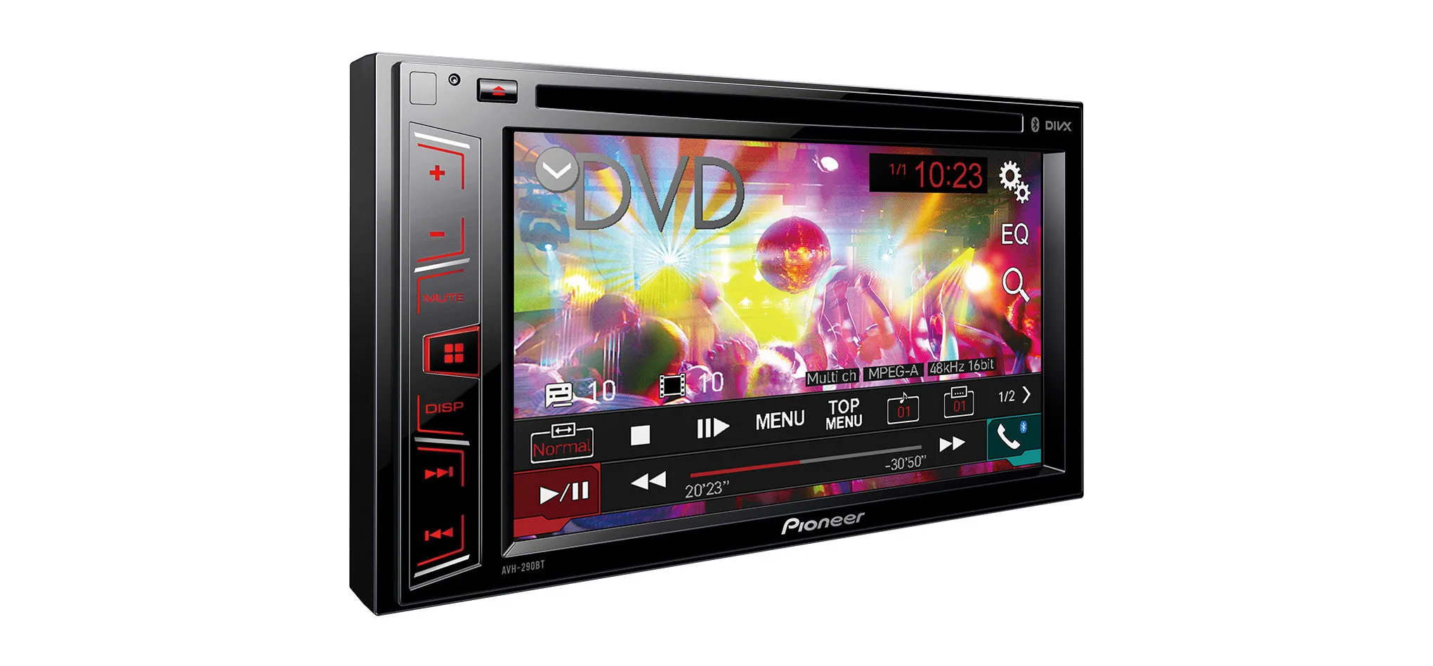 Multimedija automobiliui Pioneer AVH-290BT, CD/DVD grotuvas bei USB,AUX,BLUETOOTH