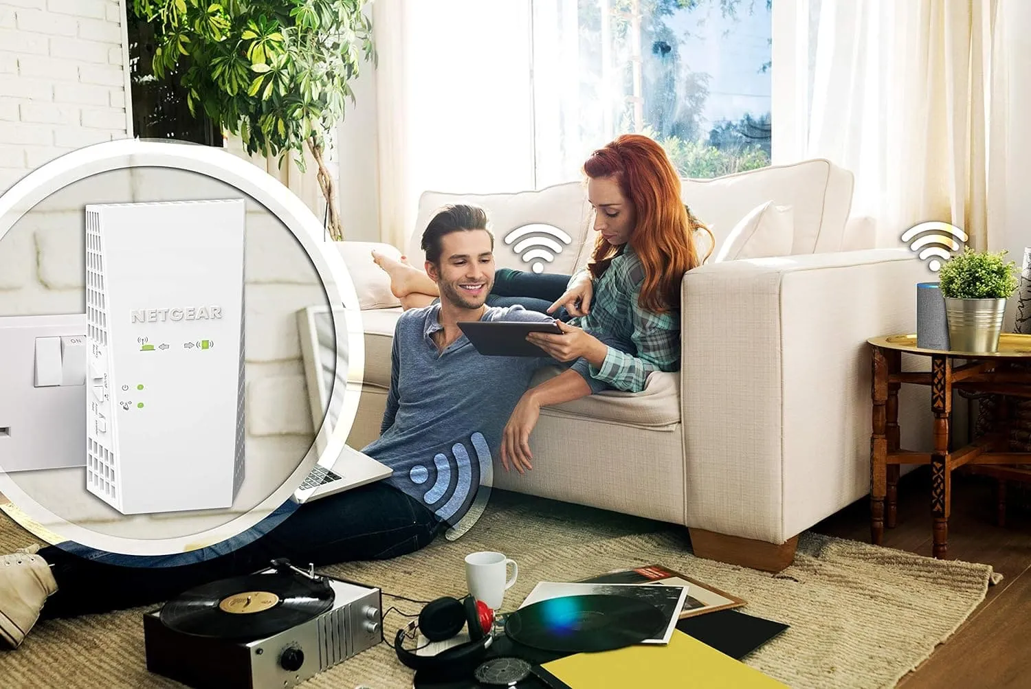 NETGEAR WiFi Booster Range Extender | WiFi Extender Booster | WiFi Repeater Internet Booster | Covers up to 2100 sq ft and 35 devices | AC1900 (EX6410)