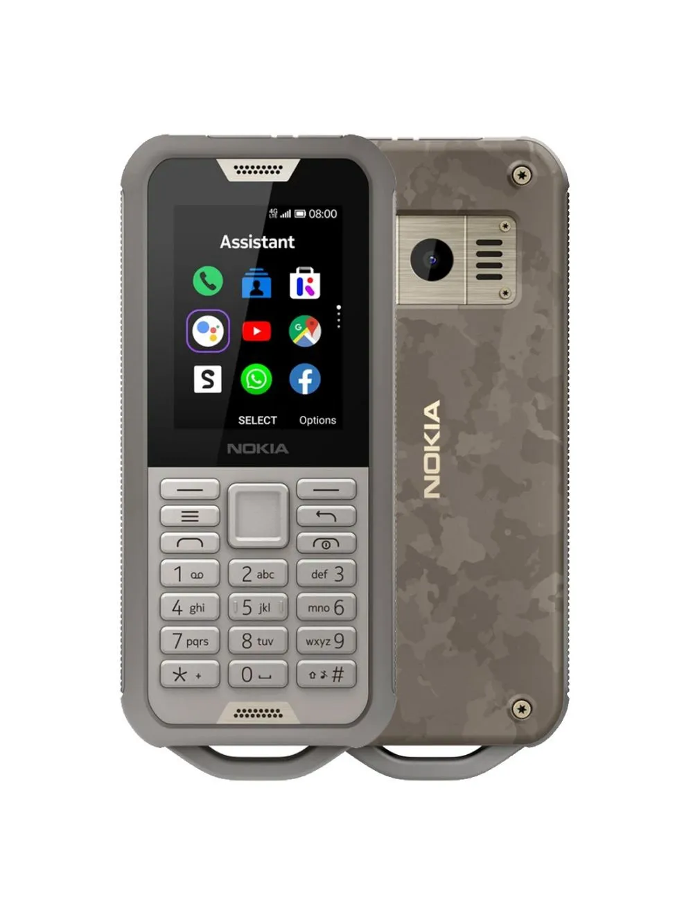 Nokia 800 Tough - 4G/LTE Keypad Waterproof Smartphone in Sand colour