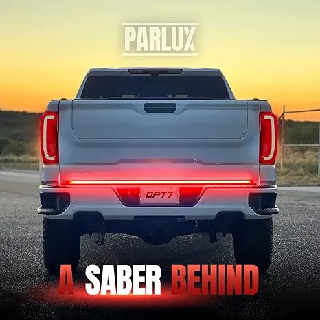 OPT7 Redline Parlux Triple Tailgate Light Bar 60" Bundle with Sidekick Sequential Running Board Light LED Strip Kit