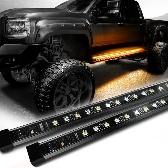 OPT7 Redline Triple Tailgate Light Bar 60" Bundle with Sidekick Running Board Light LED Strip Kit with Warning Mode