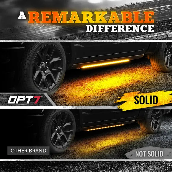 OPT7 Redline Triple Tailgate Light Bar 60" Bundle with Sidekick Running Board Light LED Strip Kit with Warning Mode