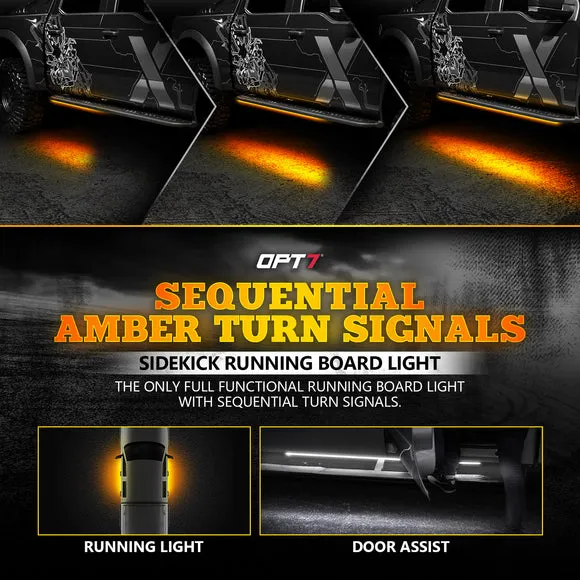 OPT7 Redline Triple Tailgate Light Bar 60" Bundle with Sidekick Sequential Running Board Light LED Strip Kit