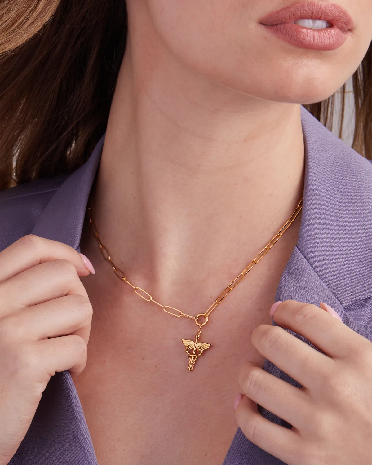 Paperclip Chain w/ Charm Holder