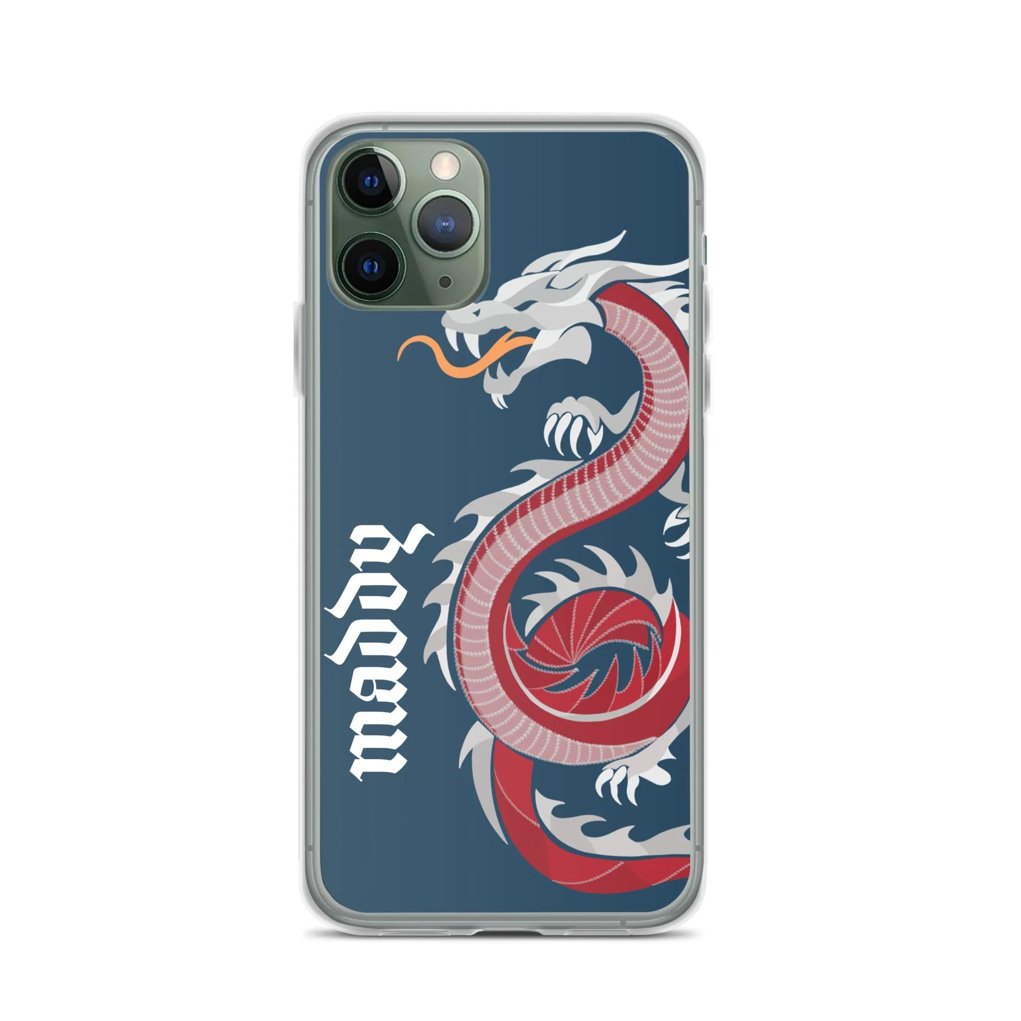Personalized Dragon Clear Case for iPhone® Mobile - Blue