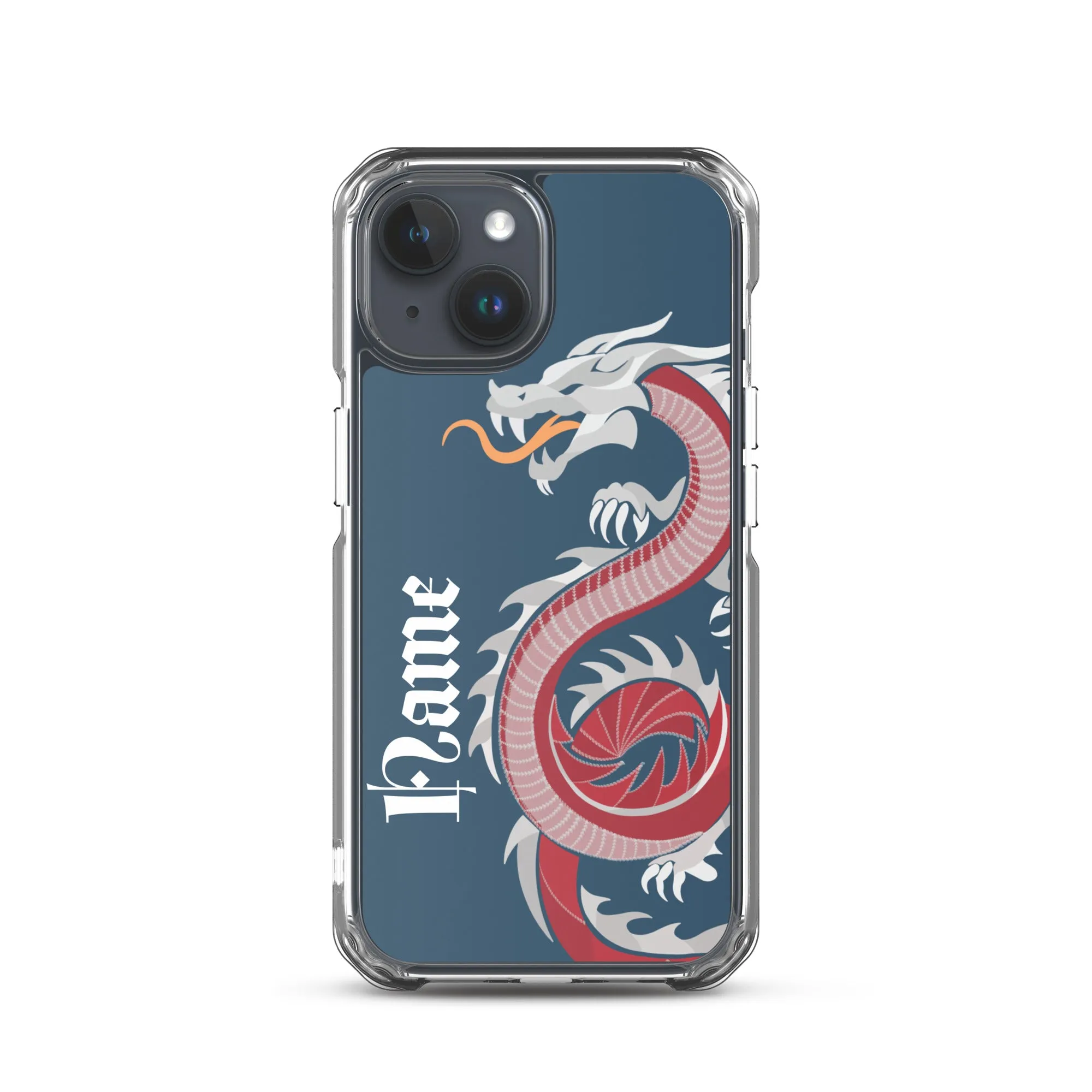 Personalized Dragon Clear Case for iPhone® Mobile - Blue