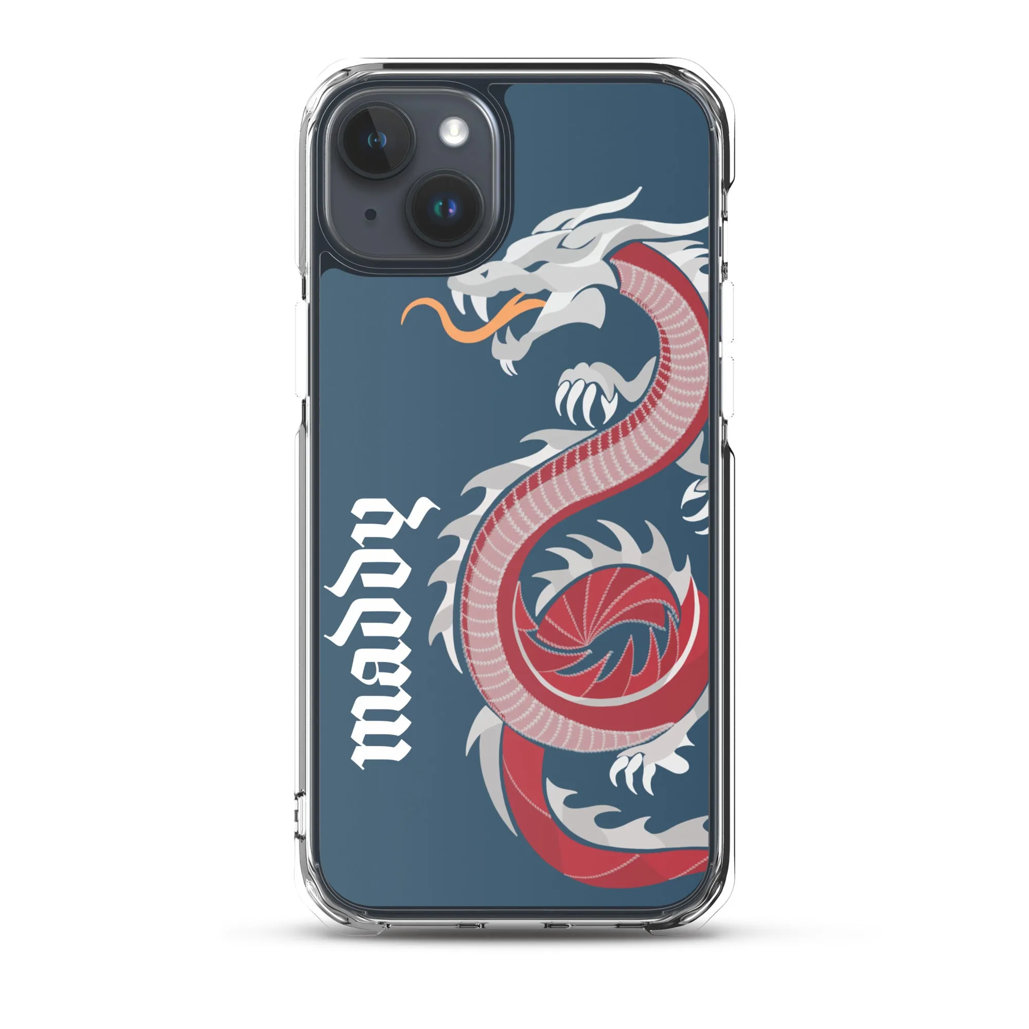Personalized Dragon Clear Case for iPhone® Mobile - Blue