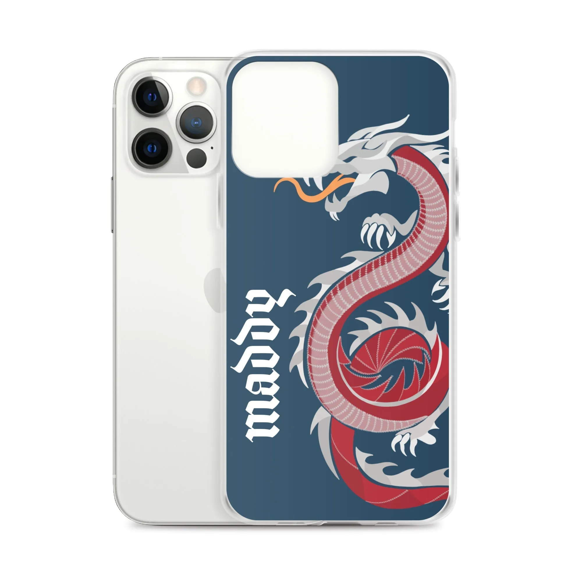 Personalized Dragon Clear Case for iPhone® Mobile - Blue
