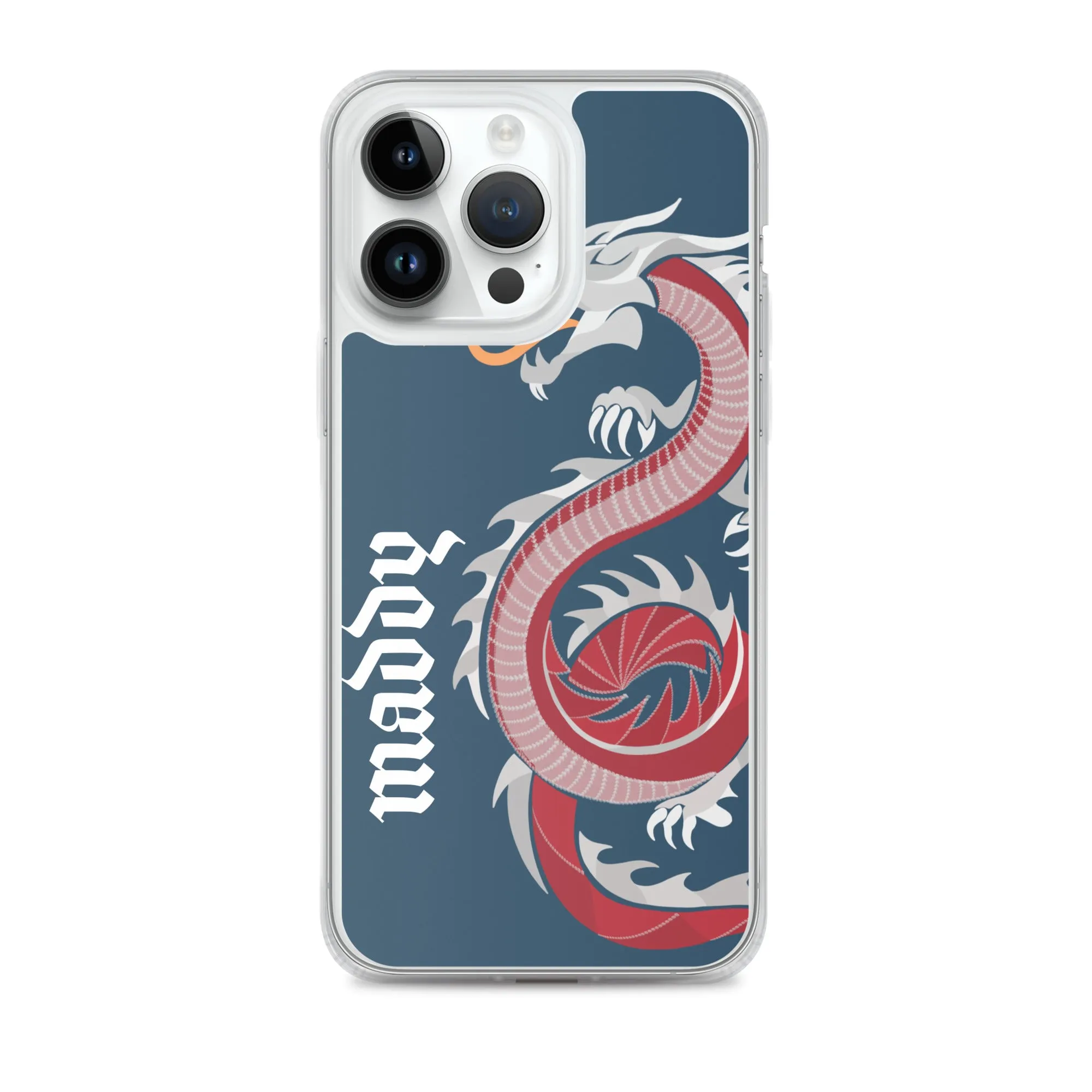 Personalized Dragon Clear Case for iPhone® Mobile - Blue