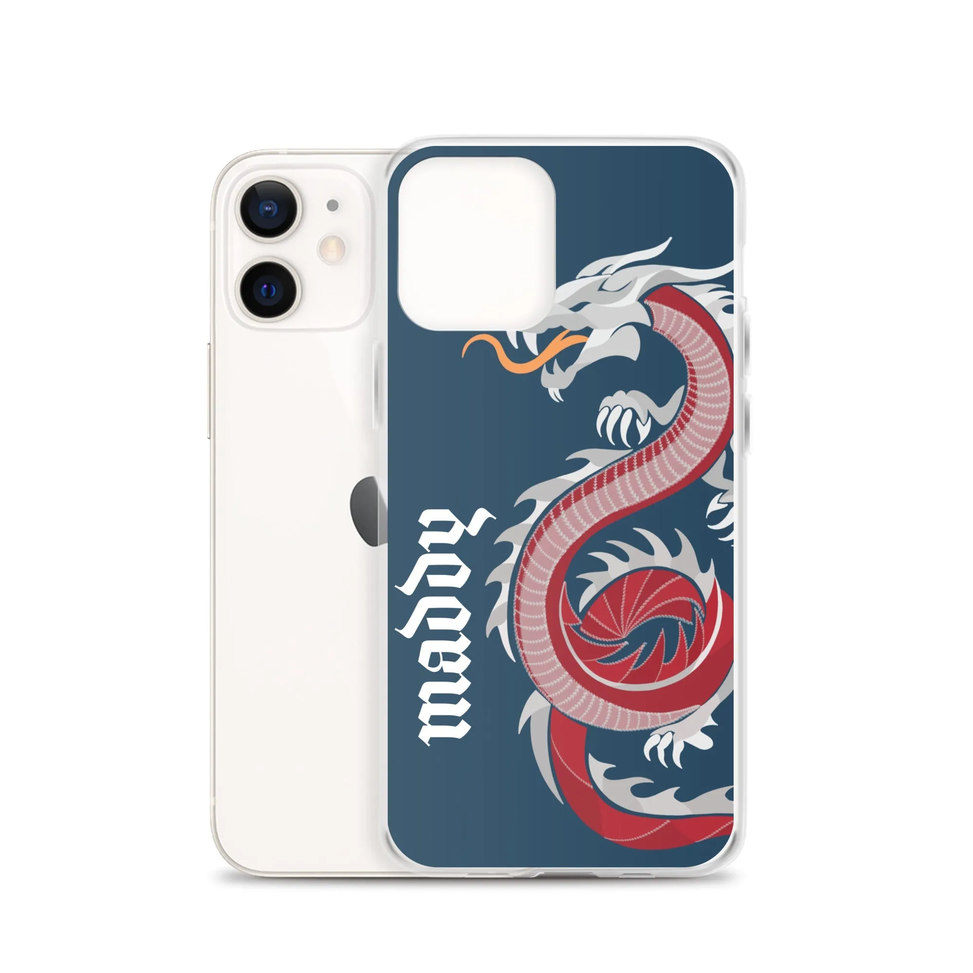 Personalized Dragon Clear Case for iPhone® Mobile - Blue