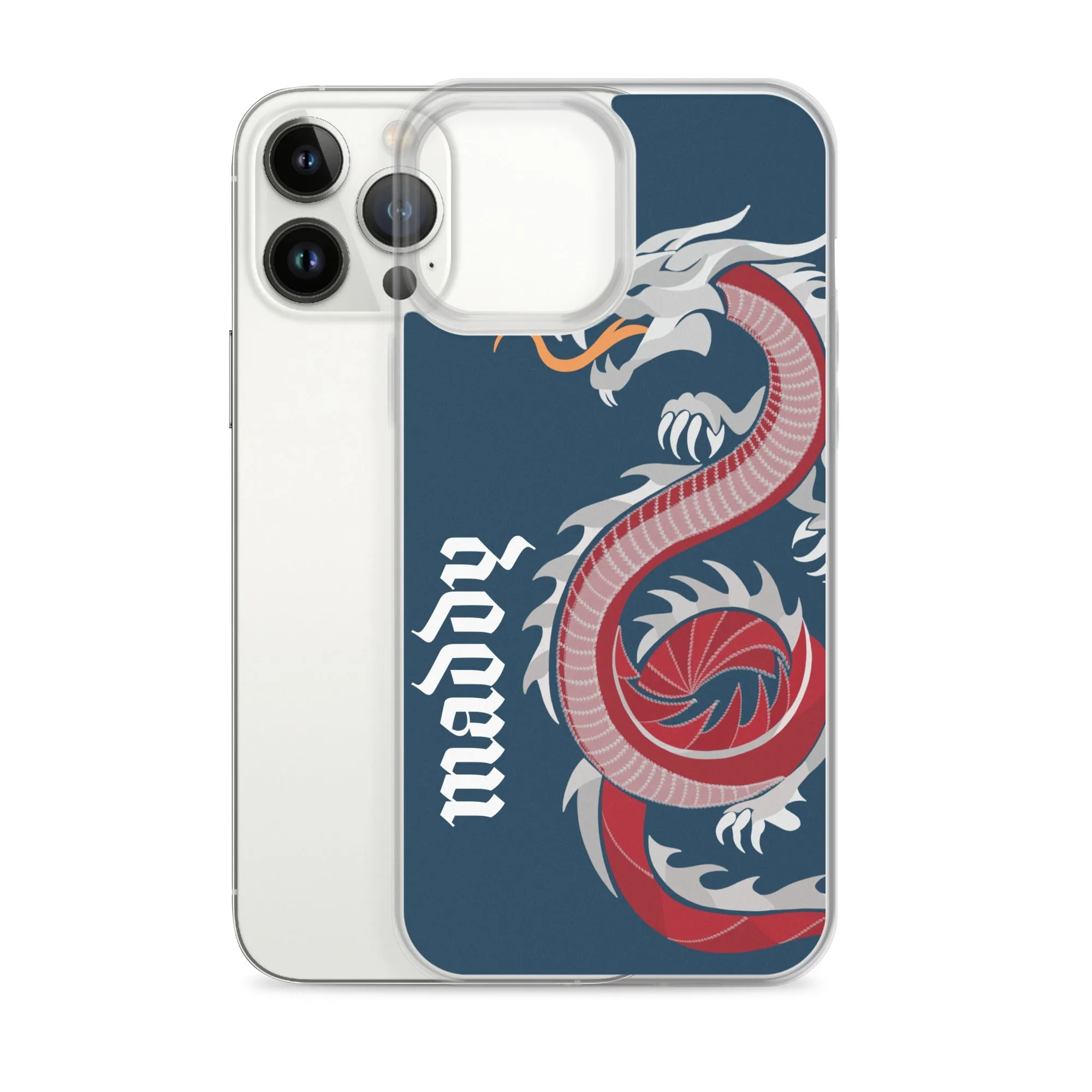 Personalized Dragon Clear Case for iPhone® Mobile - Blue