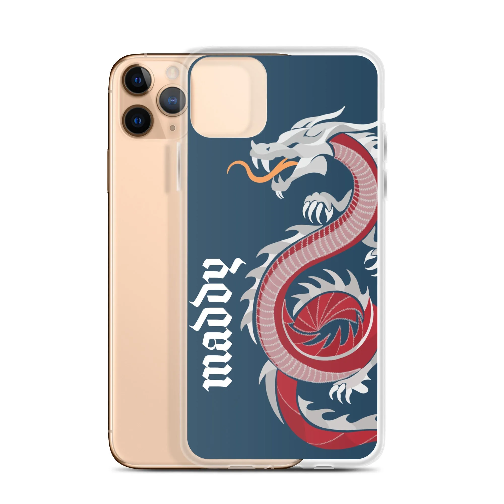 Personalized Dragon Clear Case for iPhone® Mobile - Blue