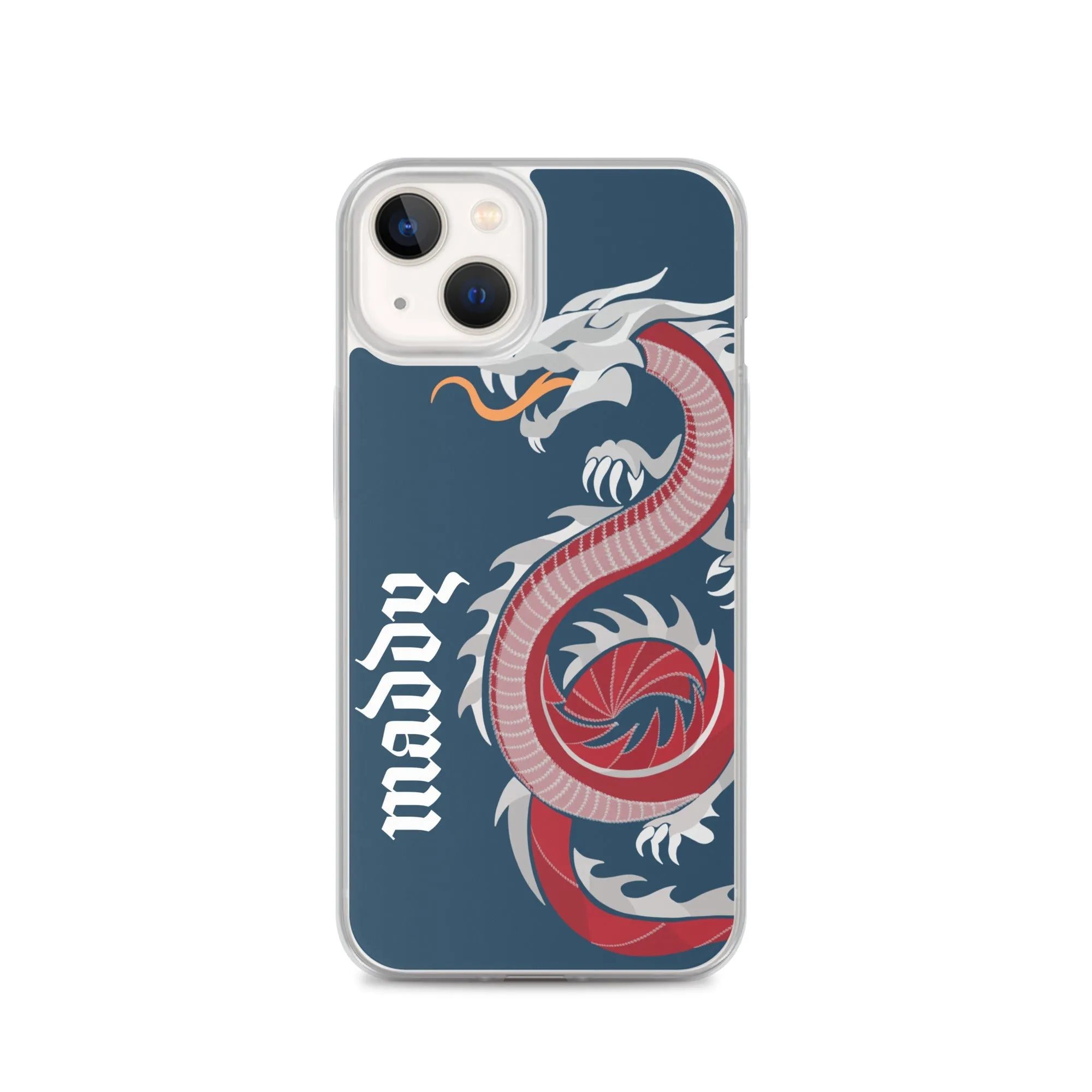 Personalized Dragon Clear Case for iPhone® Mobile - Blue