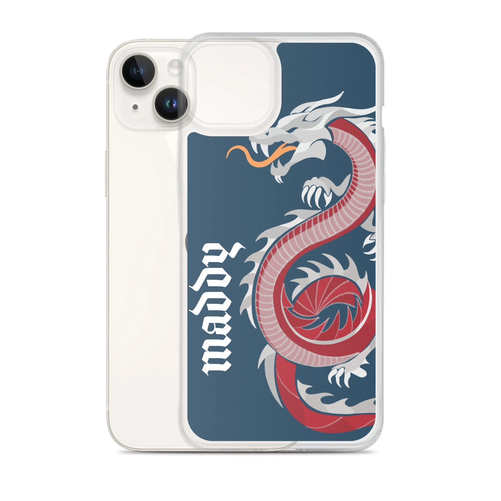 Personalized Dragon Clear Case for iPhone® Mobile - Blue