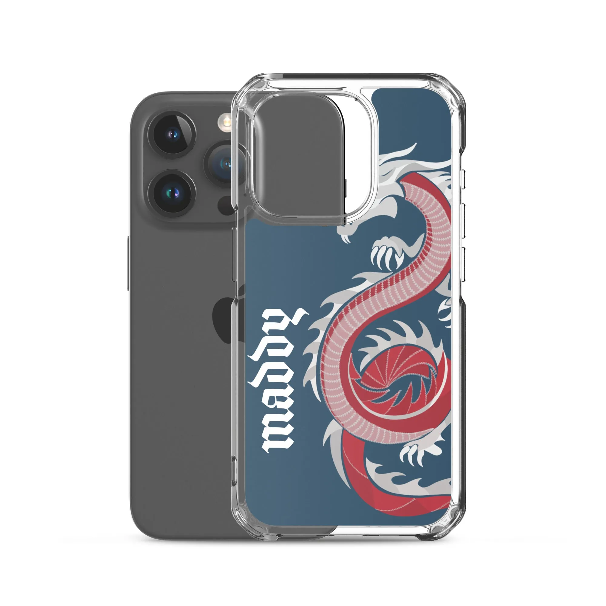 Personalized Dragon Clear Case for iPhone® Mobile - Blue