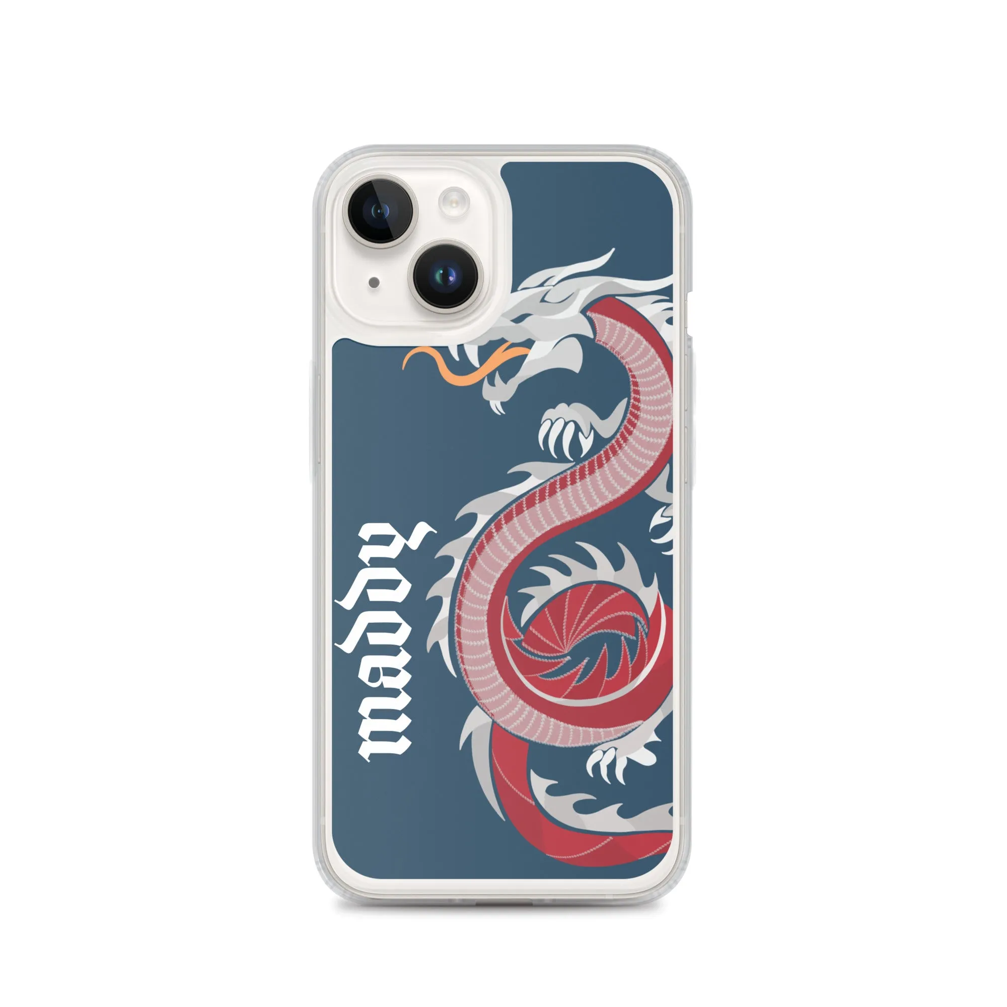 Personalized Dragon Clear Case for iPhone® Mobile - Blue