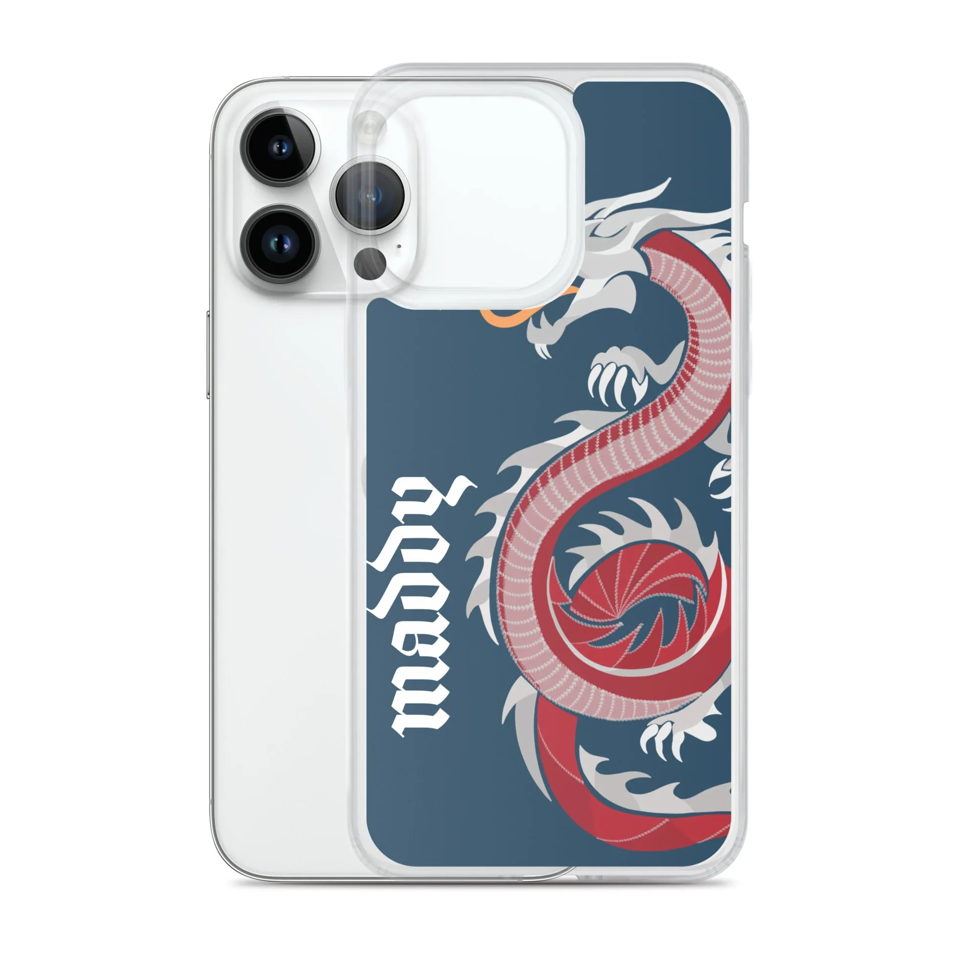 Personalized Dragon Clear Case for iPhone® Mobile - Blue