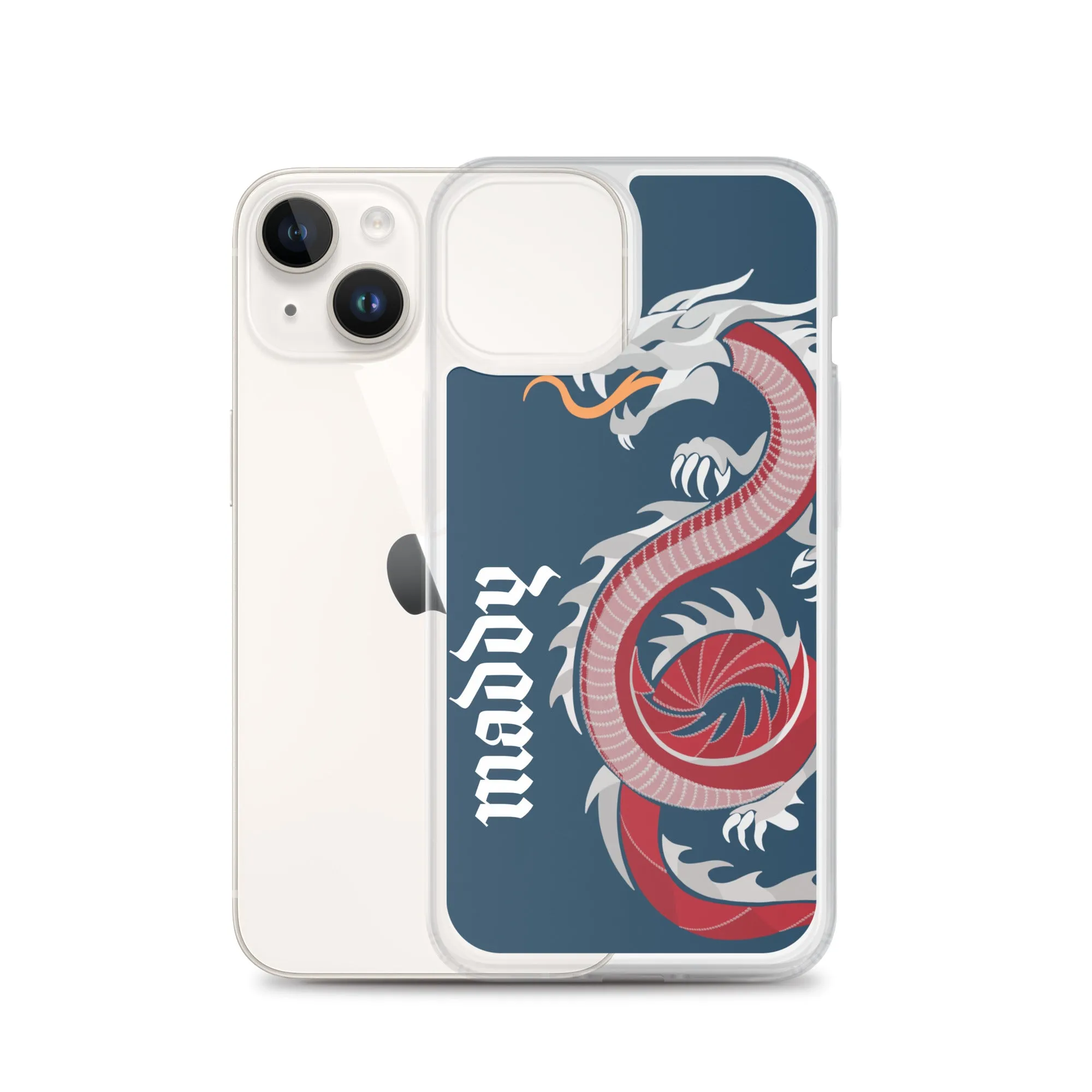 Personalized Dragon Clear Case for iPhone® Mobile - Blue