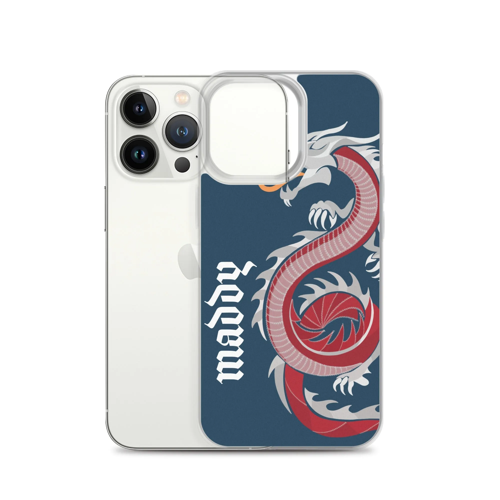 Personalized Dragon Clear Case for iPhone® Mobile - Blue