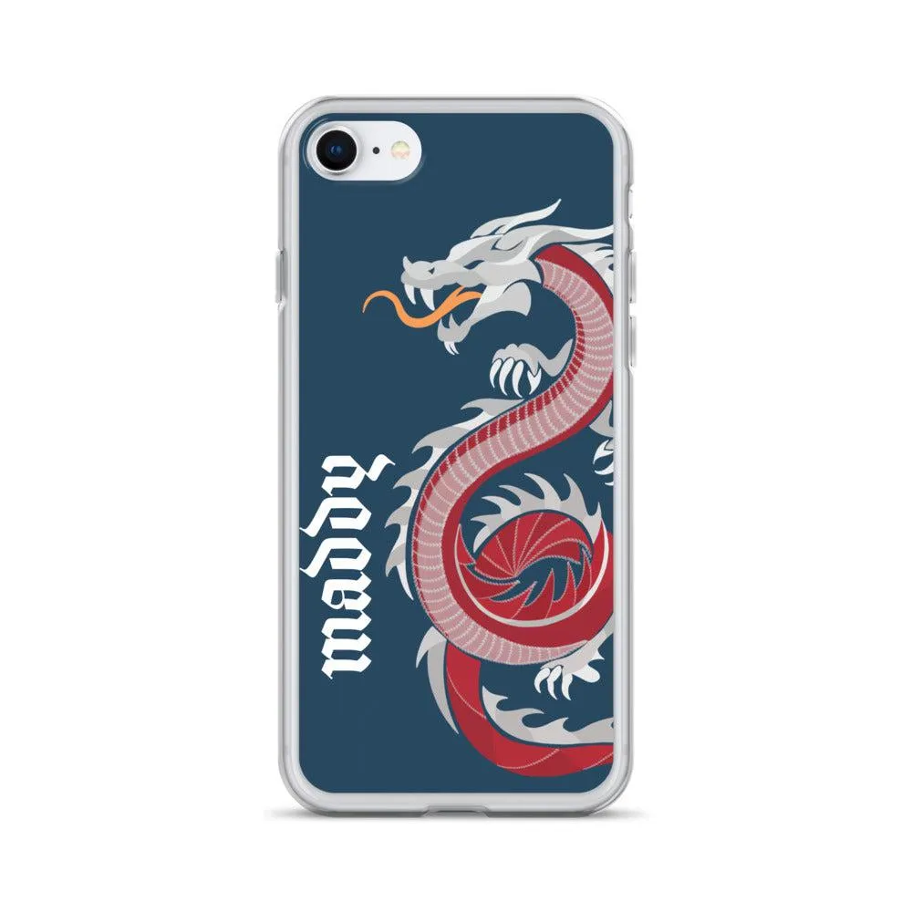 Personalized Dragon Clear Case for iPhone® Mobile - Blue