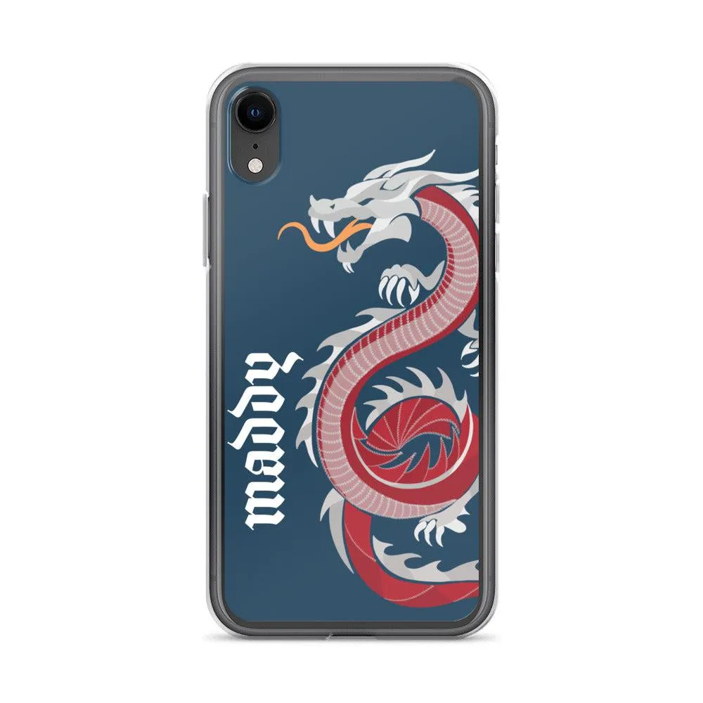 Personalized Dragon Clear Case for iPhone® Mobile - Blue