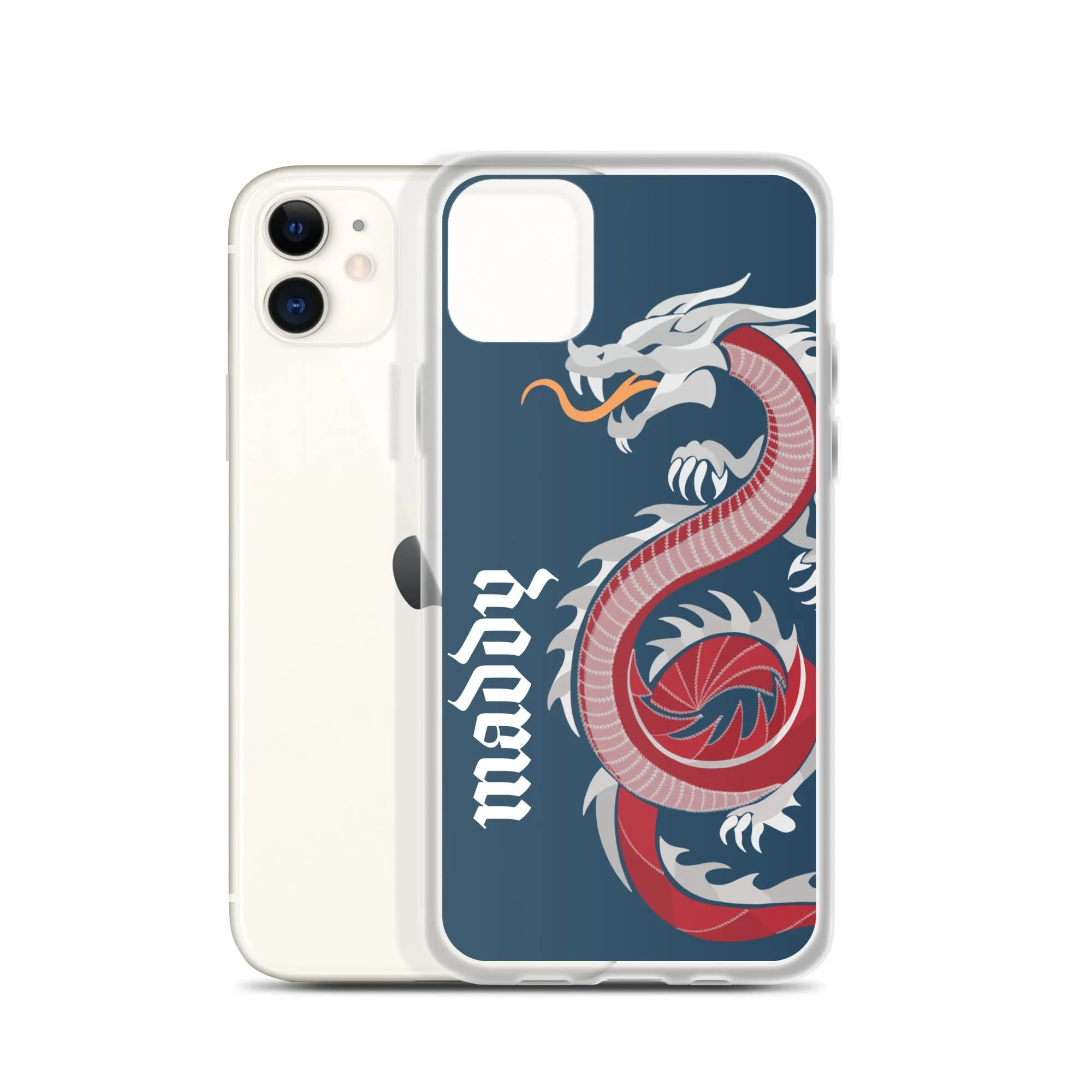 Personalized Dragon Clear Case for iPhone® Mobile - Blue