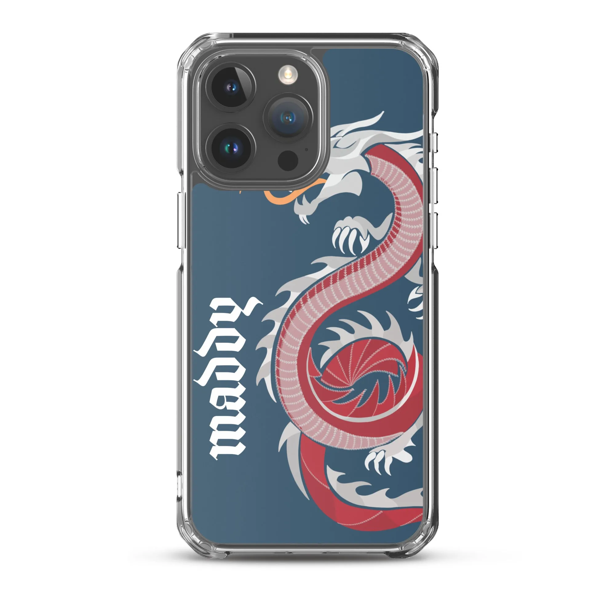 Personalized Dragon Clear Case for iPhone® Mobile - Blue