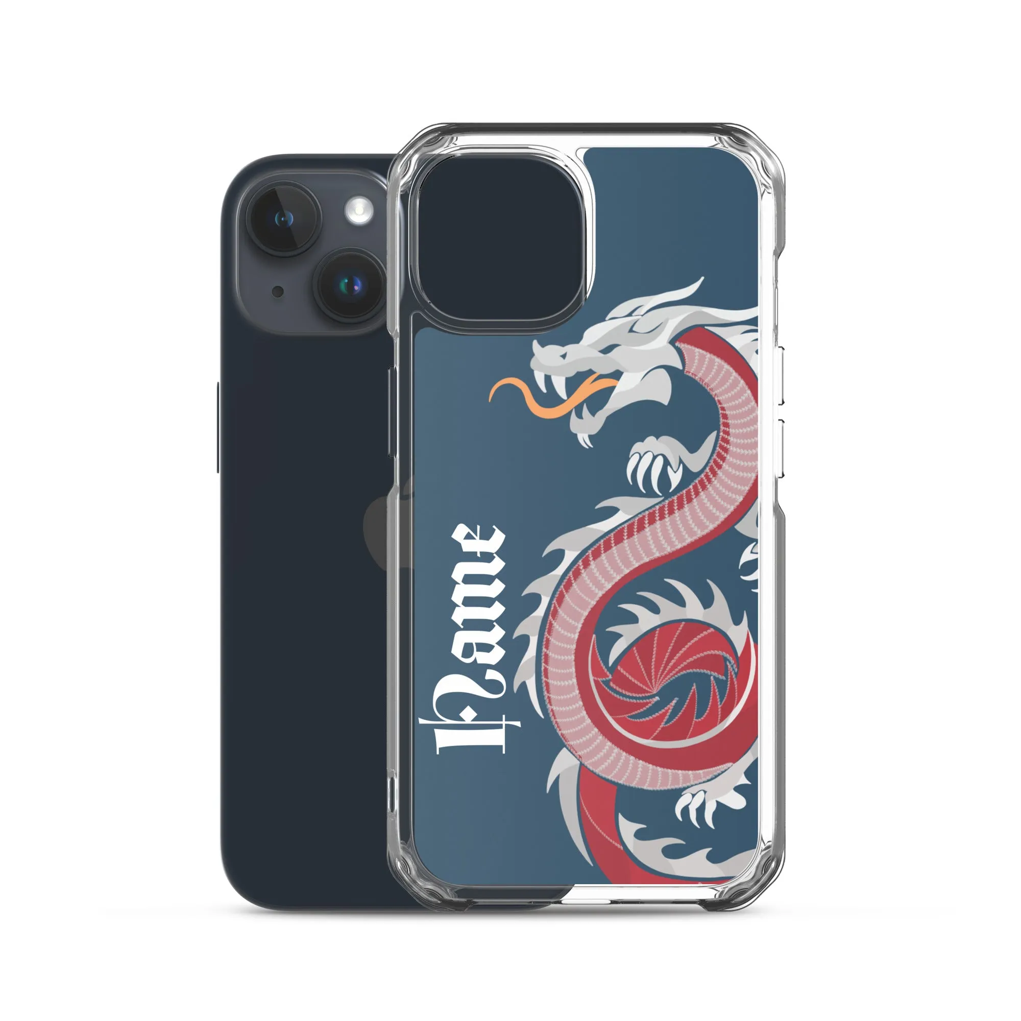 Personalized Dragon Clear Case for iPhone® Mobile - Blue