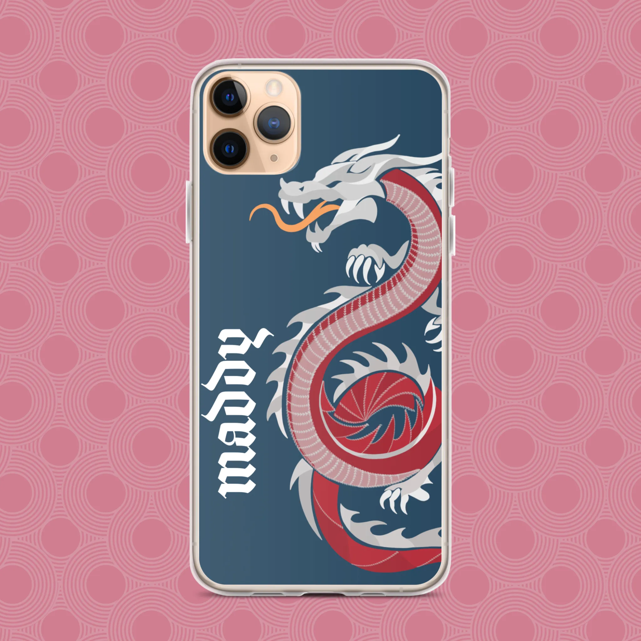 Personalized Dragon Clear Case for iPhone® Mobile - Blue