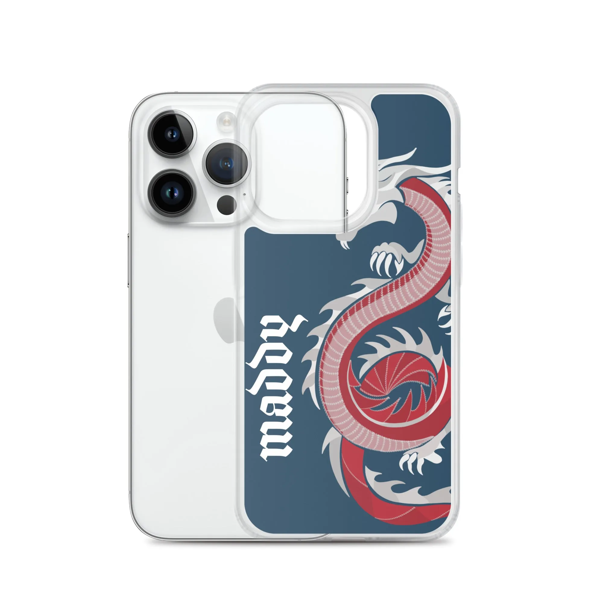 Personalized Dragon Clear Case for iPhone® Mobile - Blue