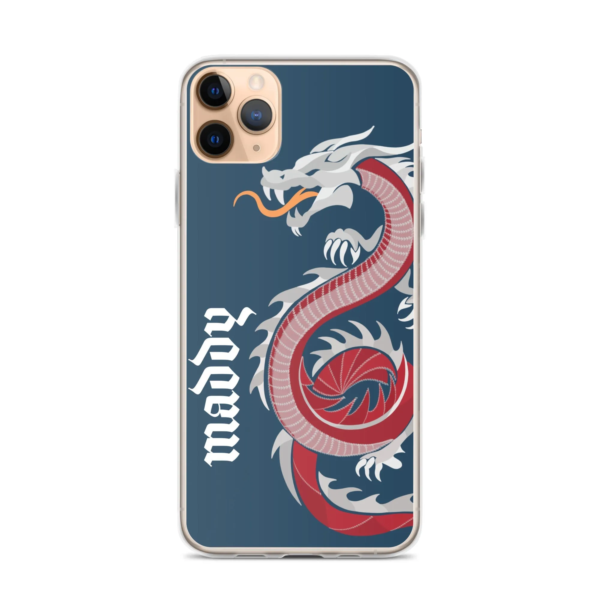 Personalized Dragon Clear Case for iPhone® Mobile - Blue