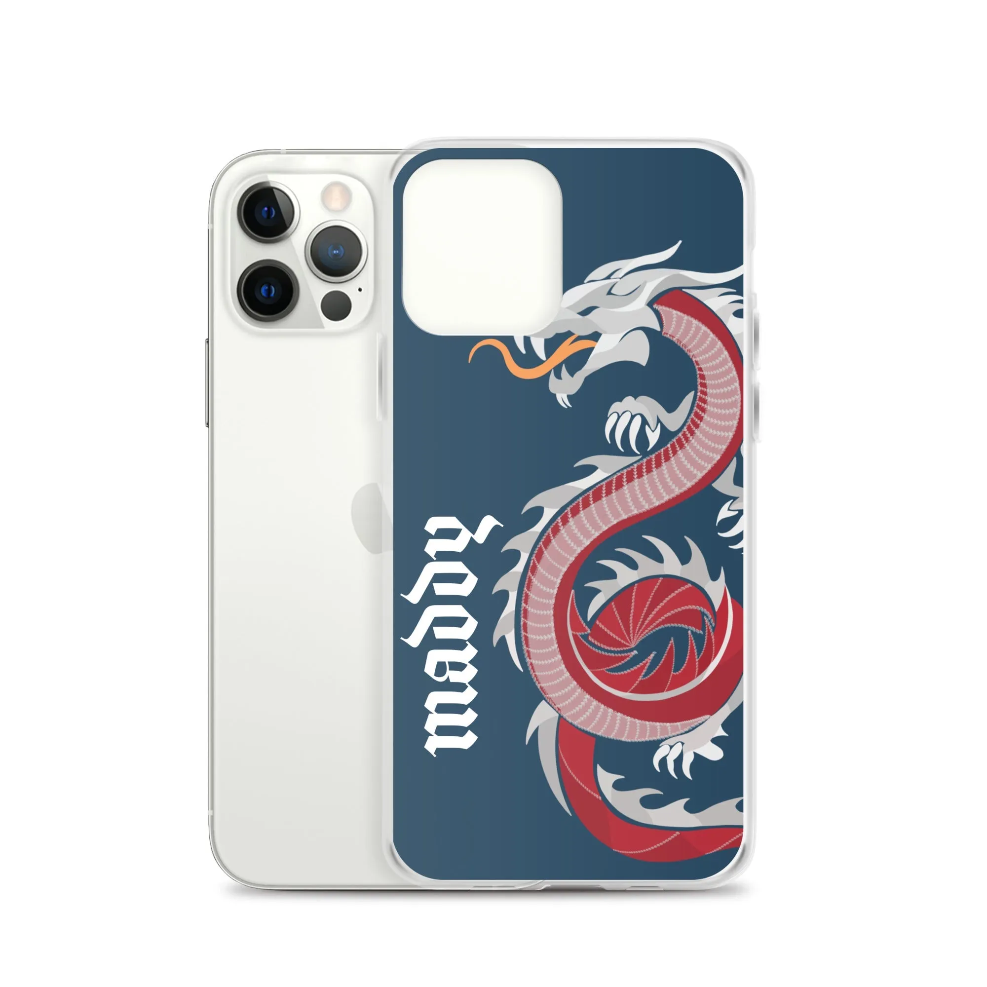 Personalized Dragon Clear Case for iPhone® Mobile - Blue