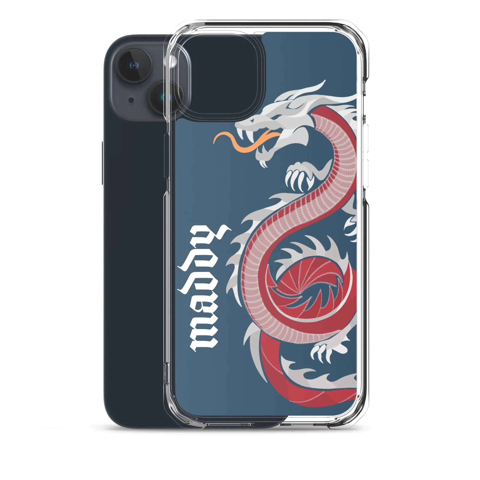 Personalized Dragon Clear Case for iPhone® Mobile - Blue