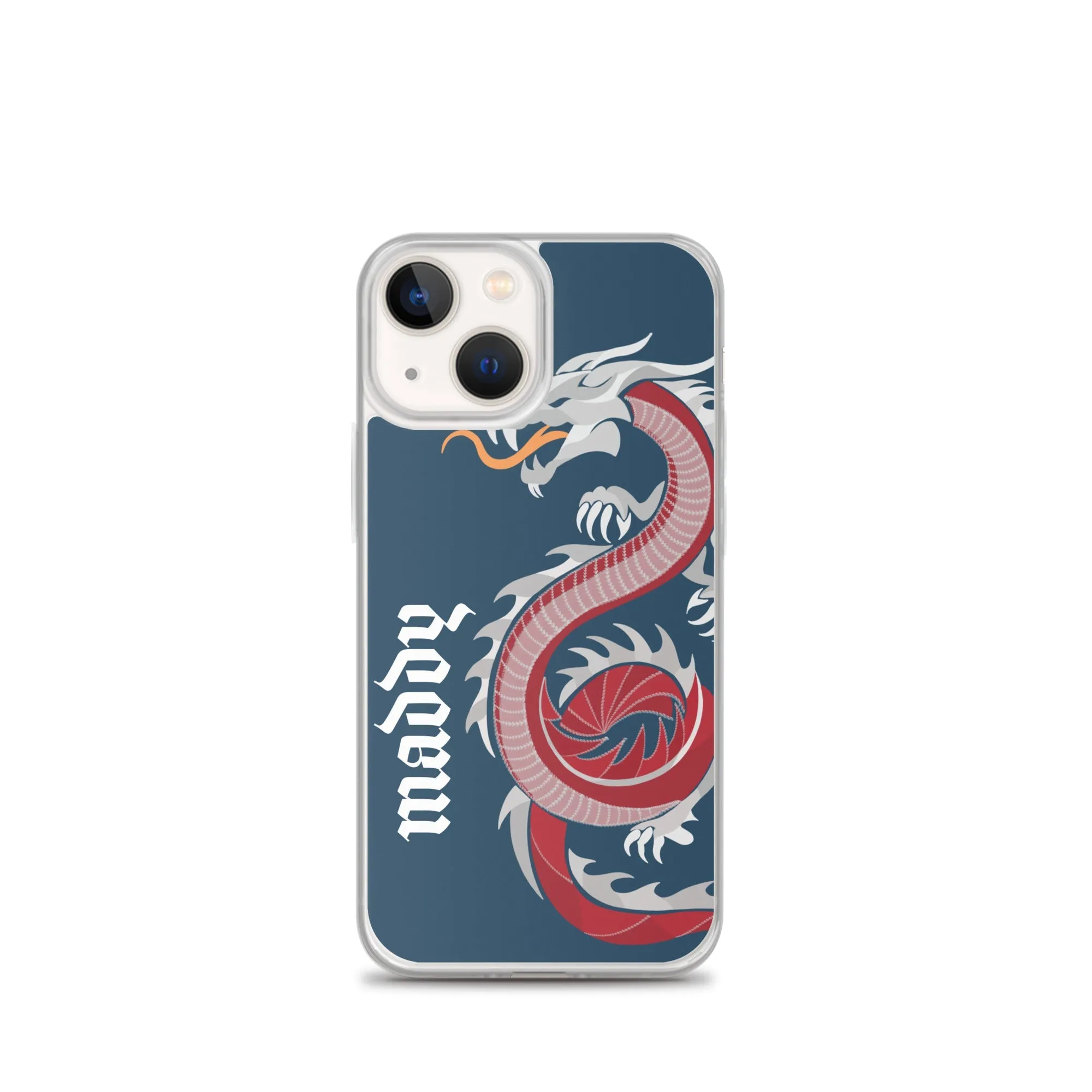 Personalized Dragon Clear Case for iPhone® Mobile - Blue