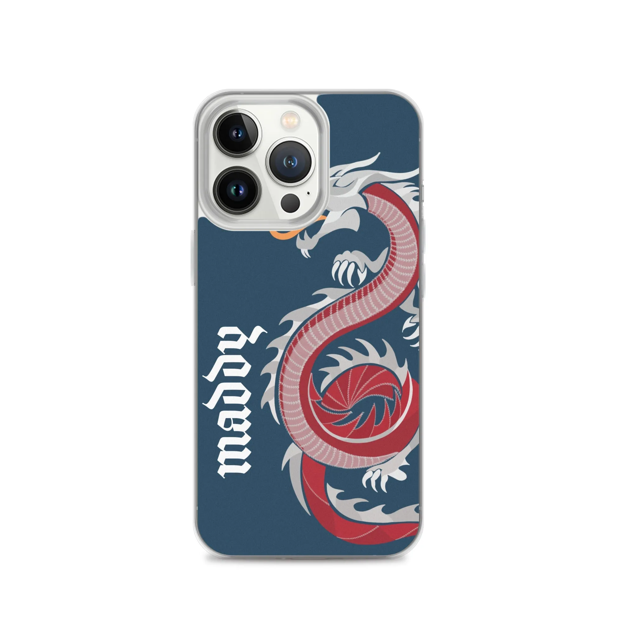 Personalized Dragon Clear Case for iPhone® Mobile - Blue