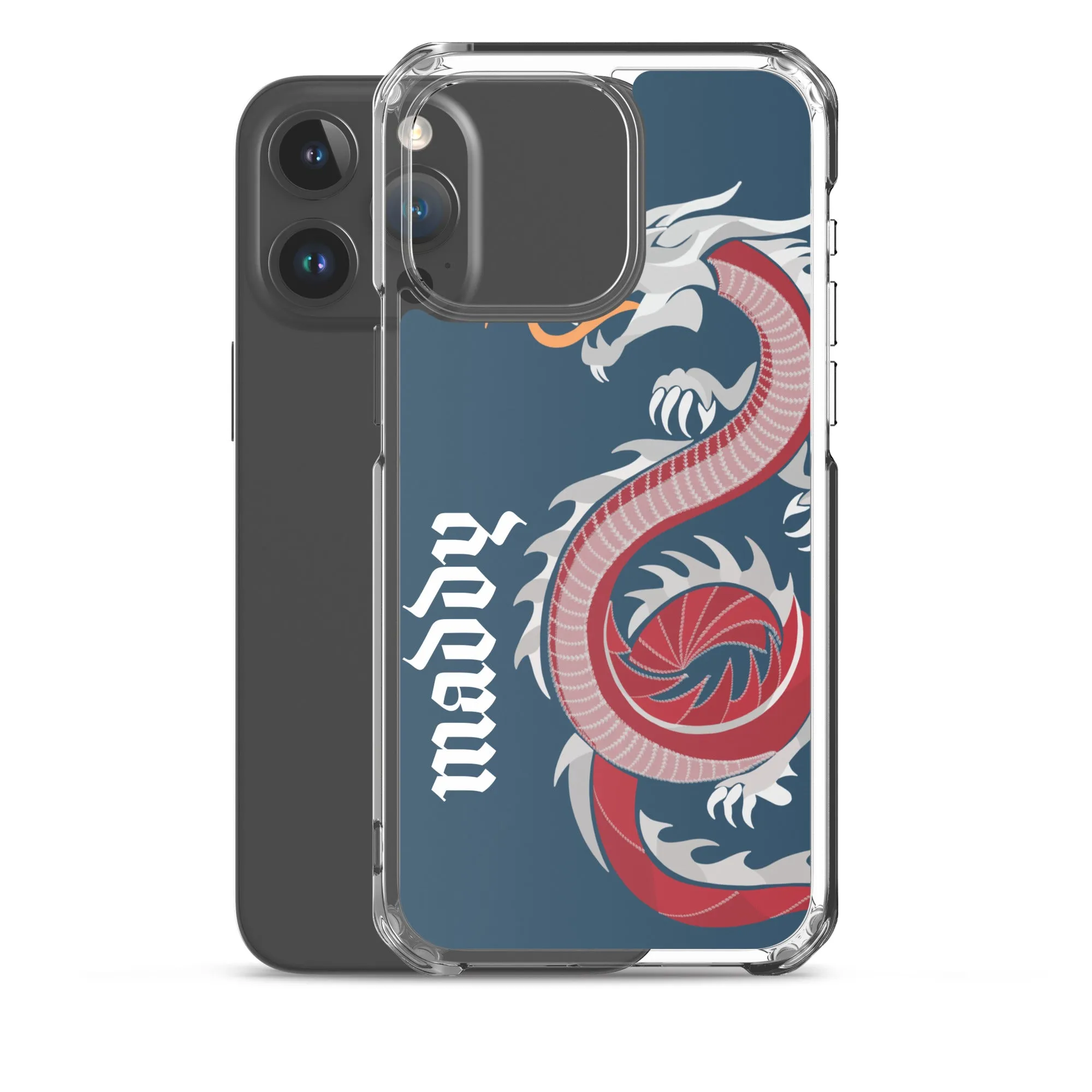Personalized Dragon Clear Case for iPhone® Mobile - Blue