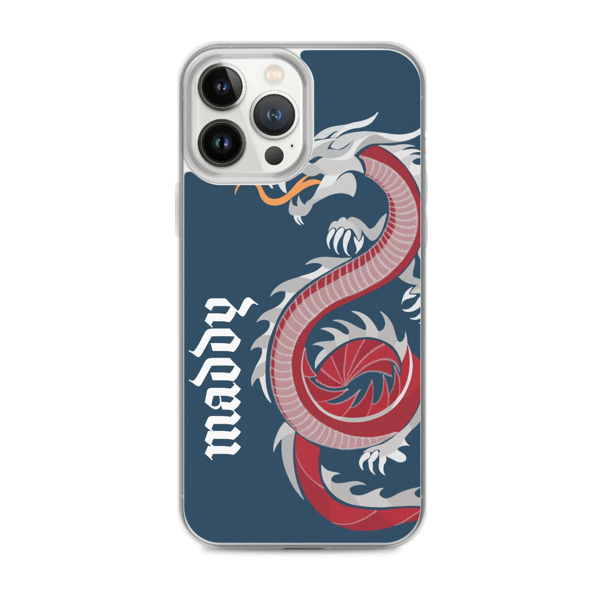 Personalized Dragon Clear Case for iPhone® Mobile - Blue