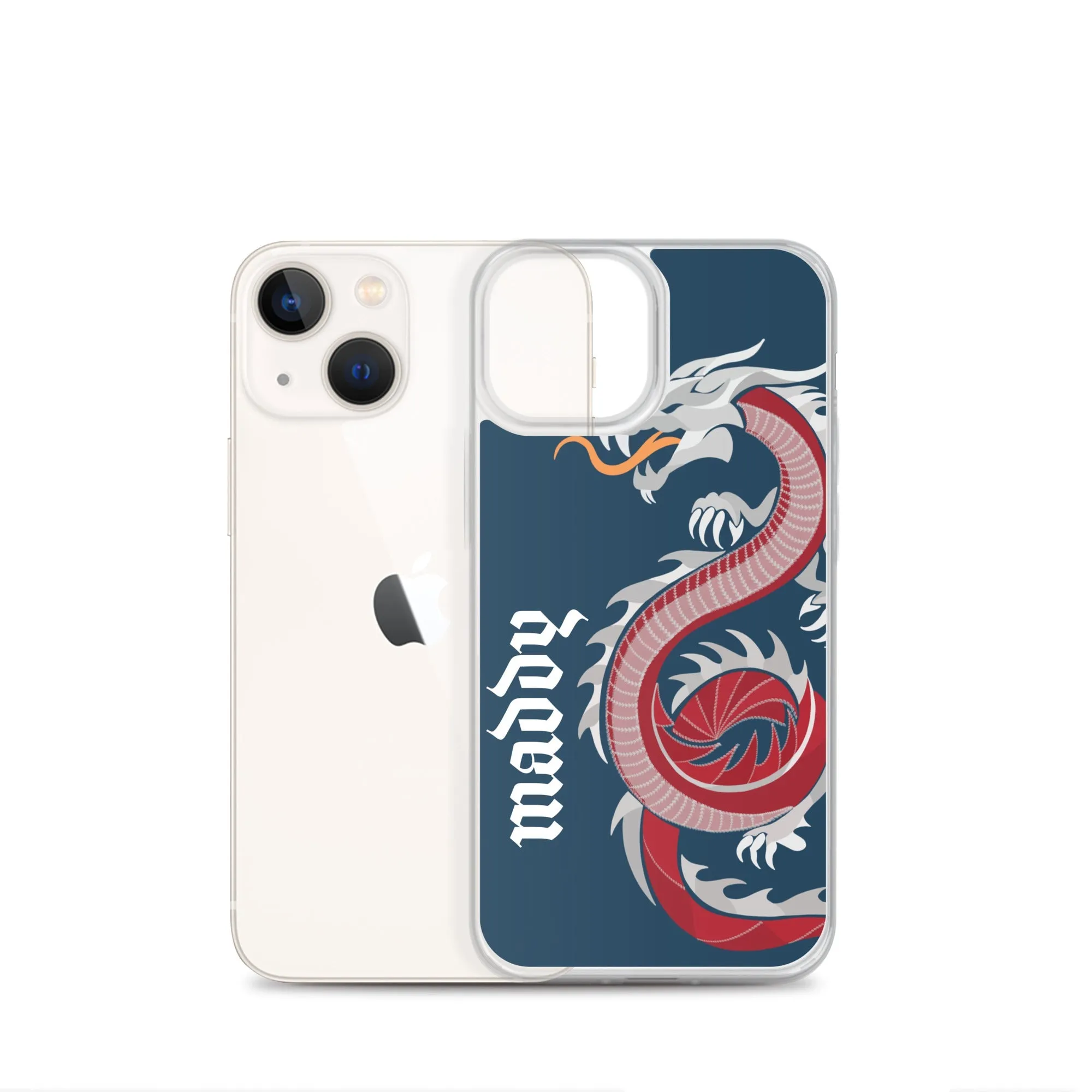 Personalized Dragon Clear Case for iPhone® Mobile - Blue