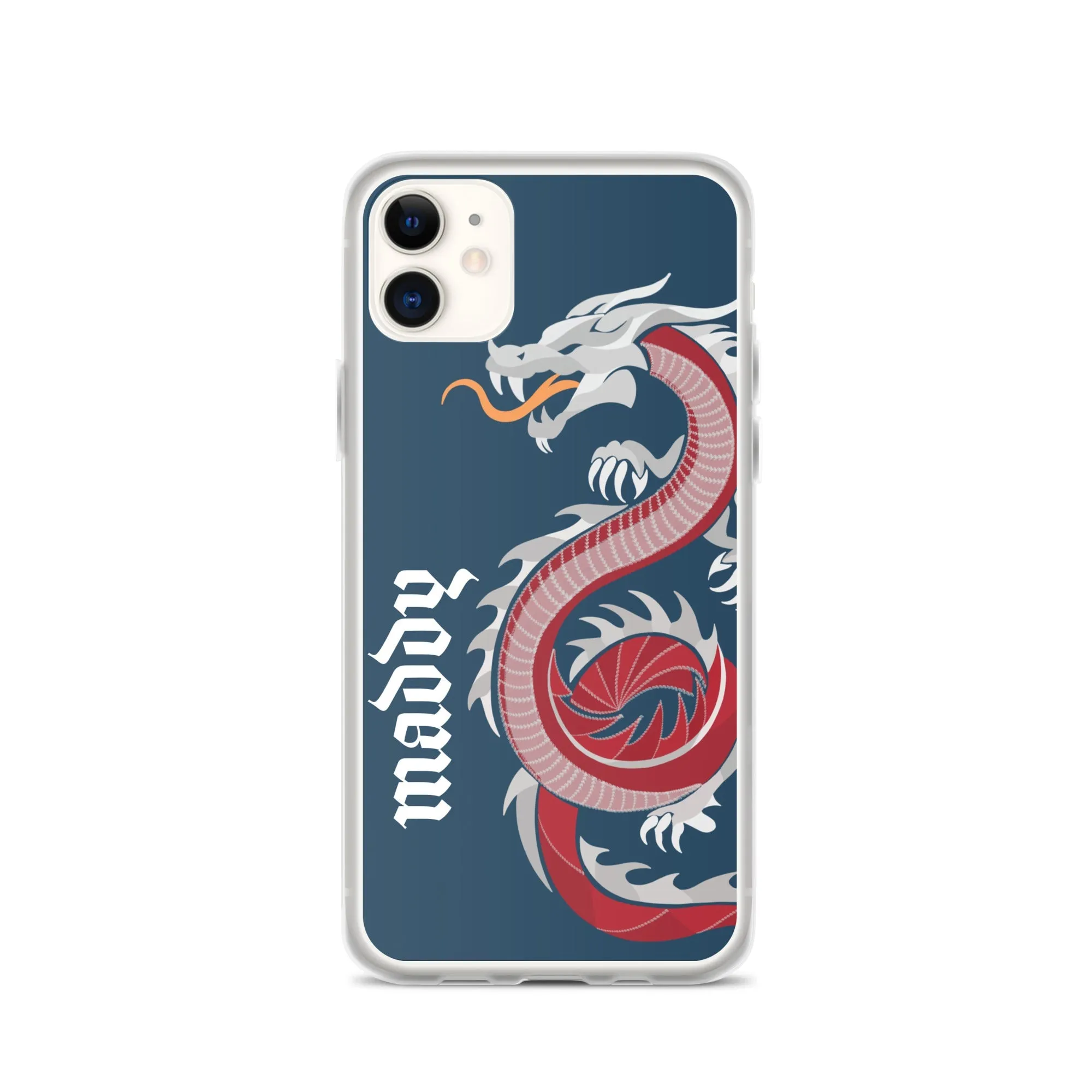 Personalized Dragon Clear Case for iPhone® Mobile - Blue
