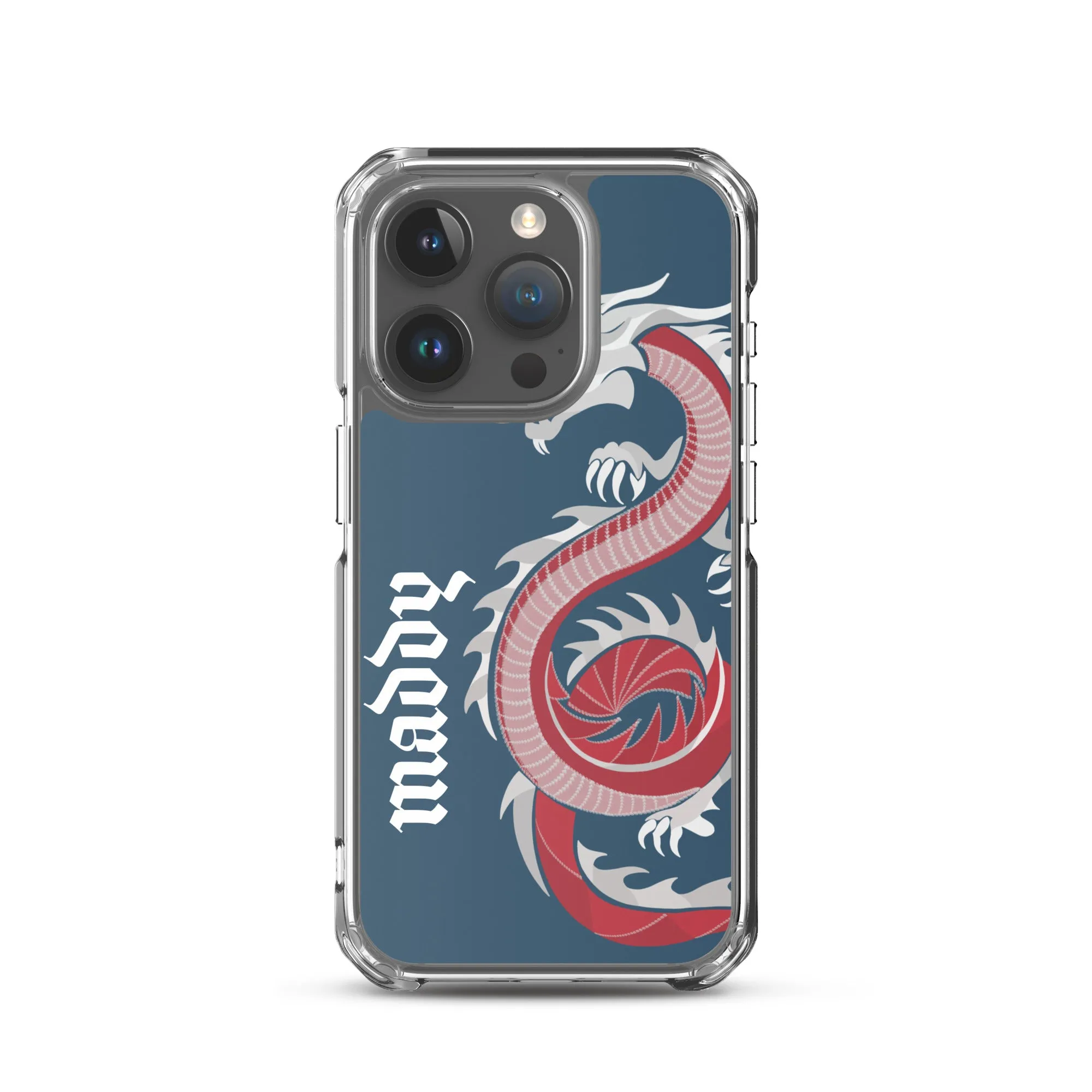 Personalized Dragon Clear Case for iPhone® Mobile - Blue