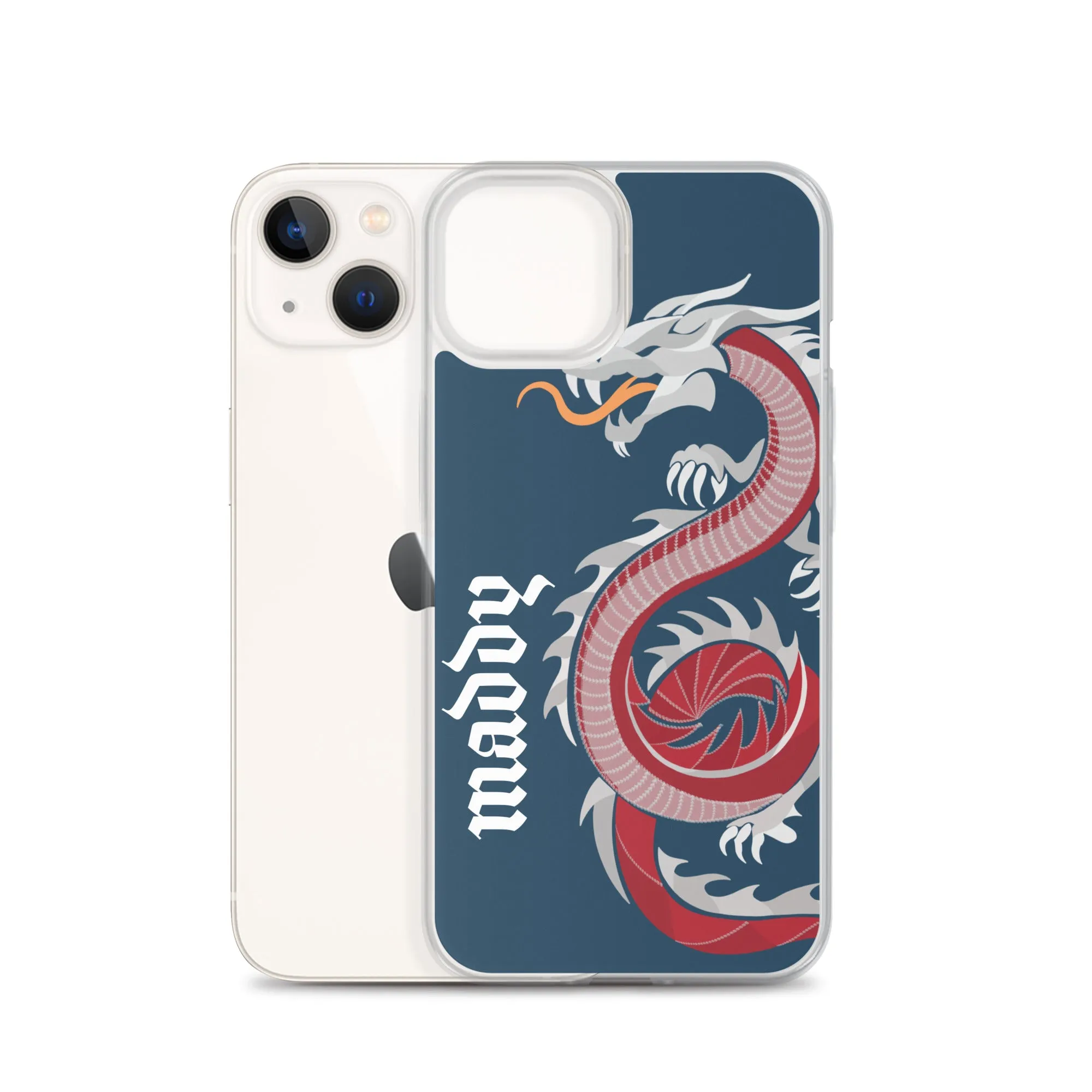 Personalized Dragon Clear Case for iPhone® Mobile - Blue