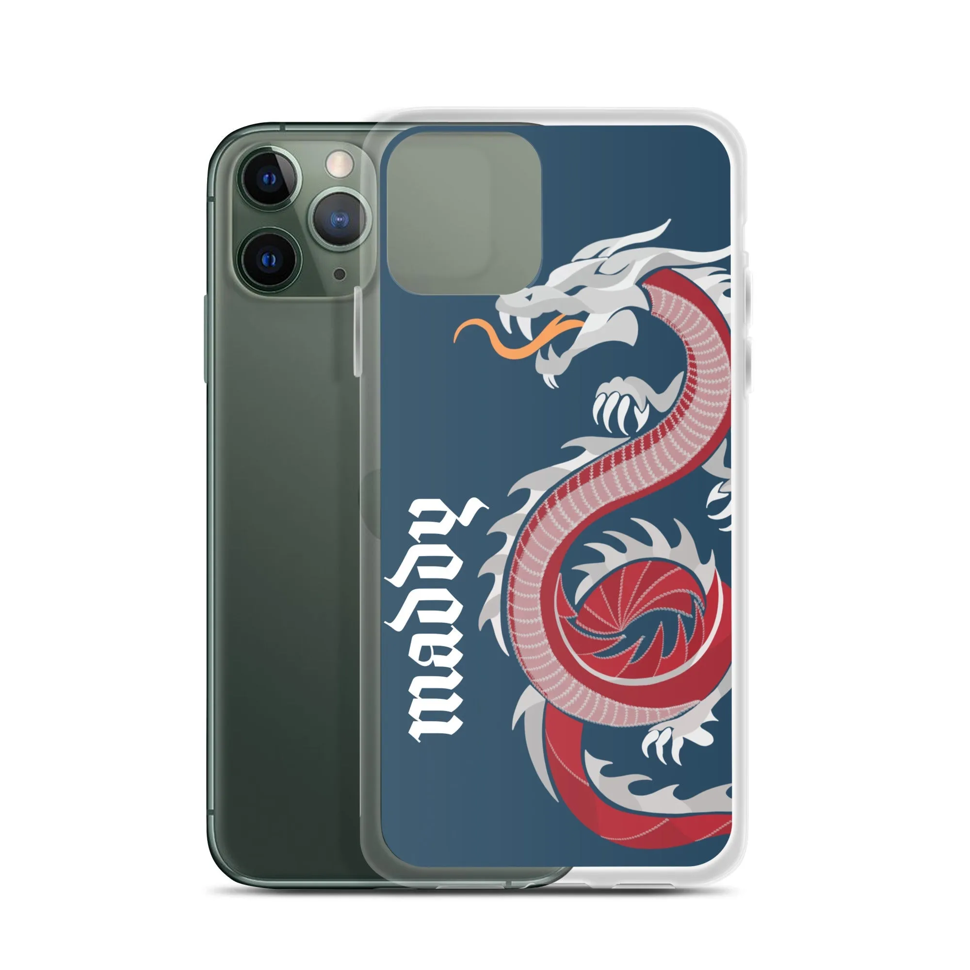 Personalized Dragon Clear Case for iPhone® Mobile - Blue