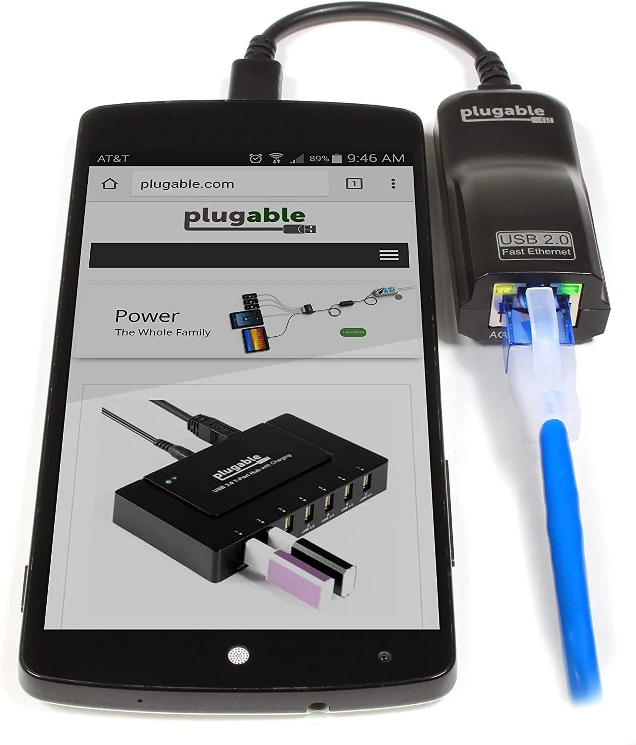 Plugable USB 2.0 OTG Micro-B to 100Mbps Fast Ethernet Adapter Compatible with Windows Tablets, Raspberry Pi Zero, and Some Android Devices (ASIX AX88772A Chipset).