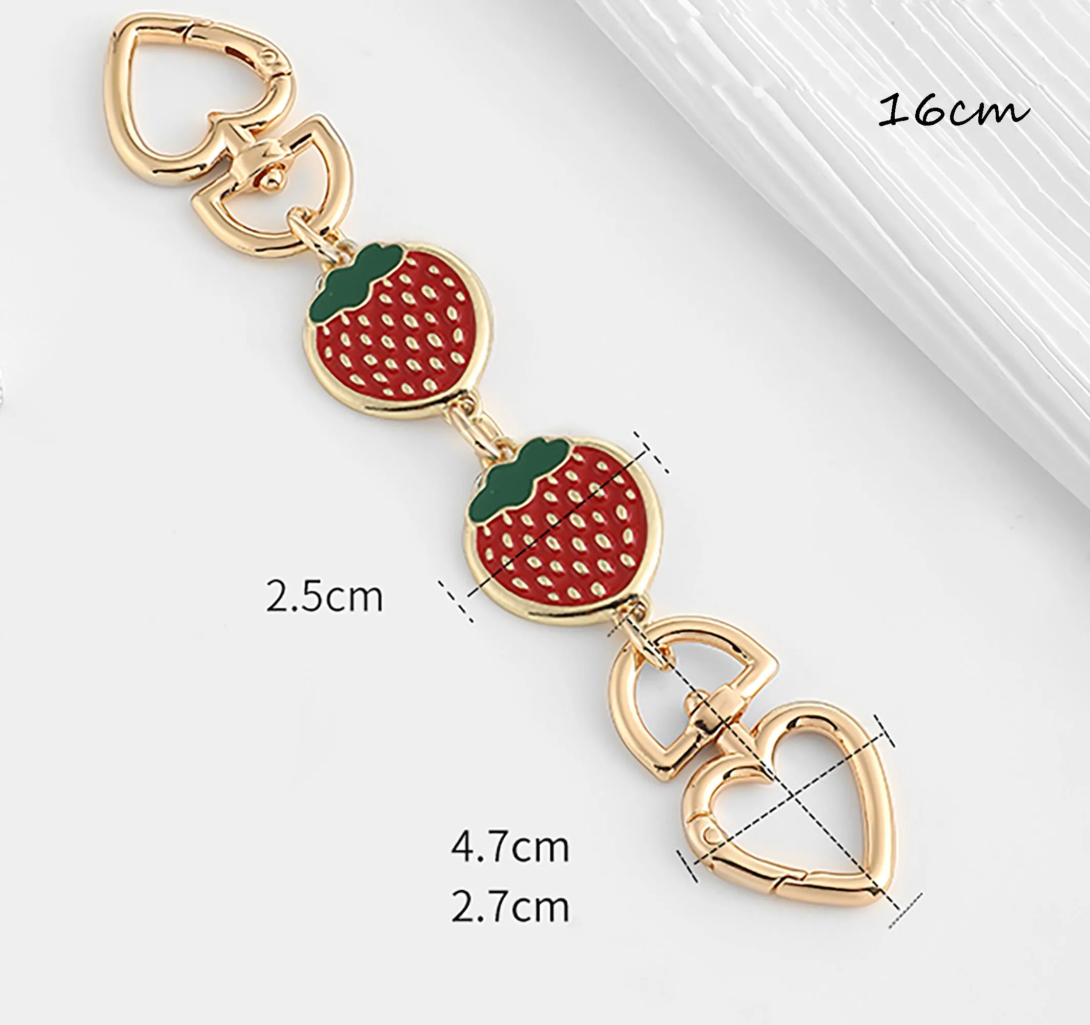 Pochette Accessoires Shoulder strap Coach strawberry bag extension chain Coach underarm chain accessory.