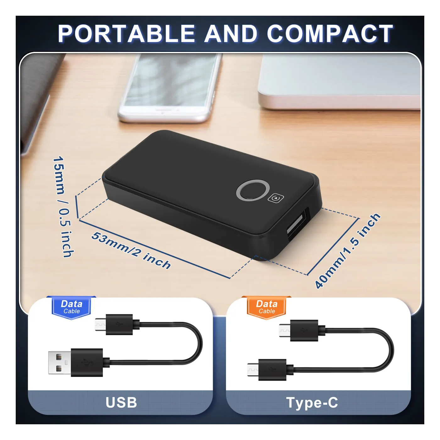 PODOFO 2023 Wired CarPlay to Wireless Apple CarPlay Ai Box Adapter USB Type-C Plug & Play Carplay Dongle Magic Box Fast and Easy Use