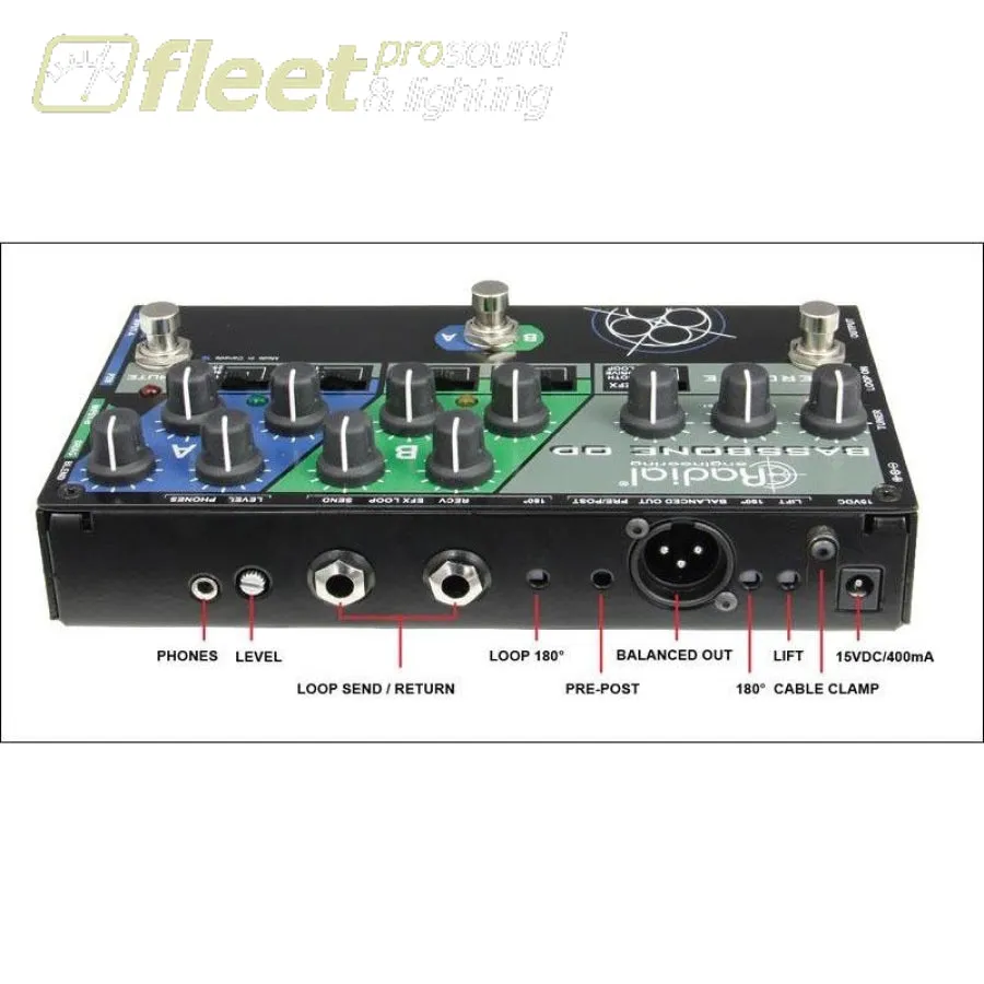 Radial Engineering Bassbone OD Bass Preamp With Overdrive Bass preamp and DI box