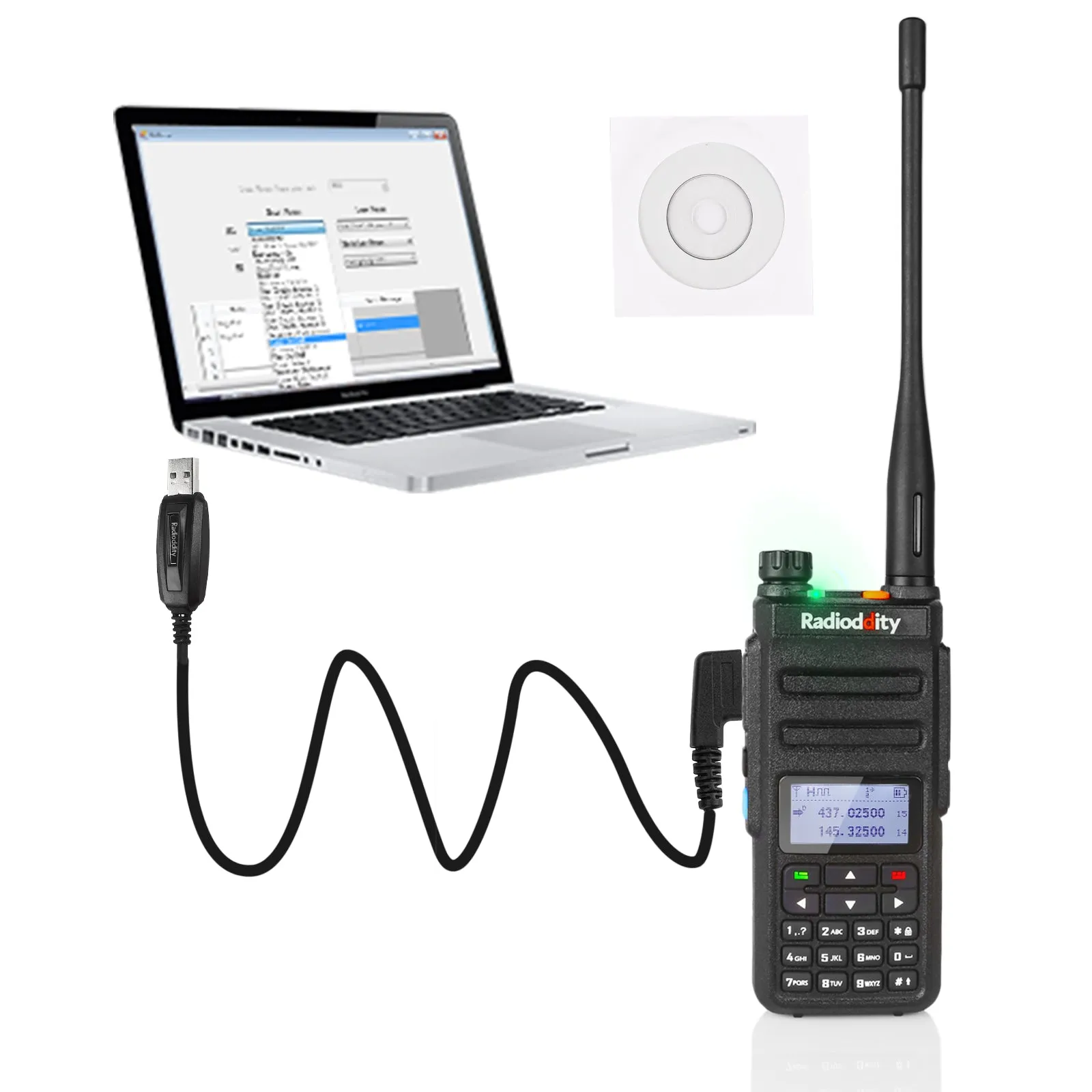 Radioddity GD-77 | Dual Band | 2 Time-slot DMR | 2200mAh | 5W | with Cable [DISCONTINUED]