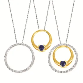 Sapphire and Diamond Enhanceable Pendant