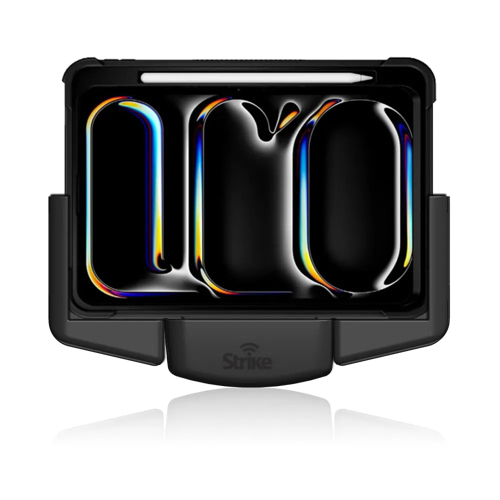 Strike Alpha in-car Cradle for iPad Pro 11 (2024) that work with Strike Rugged Case On (Landscape)