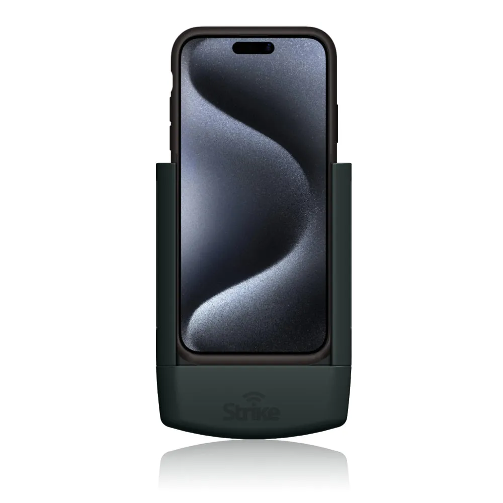 Strike Alpha in-car Cradle for iPhone 15 Pro Car Phone Holder that work with Apple Case On